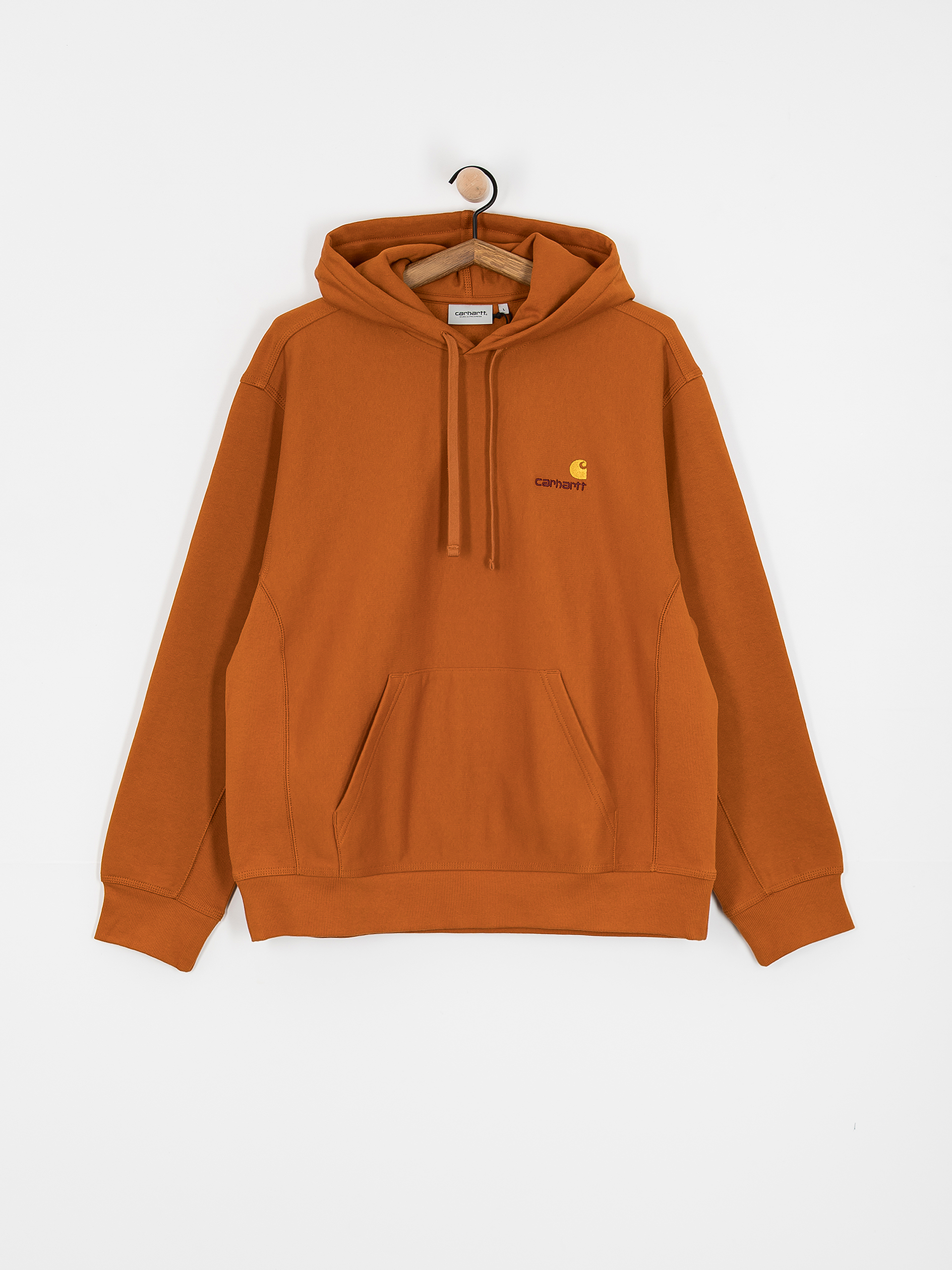 Суитшърт с качулка Carhartt WIP American Script HD (sienna)