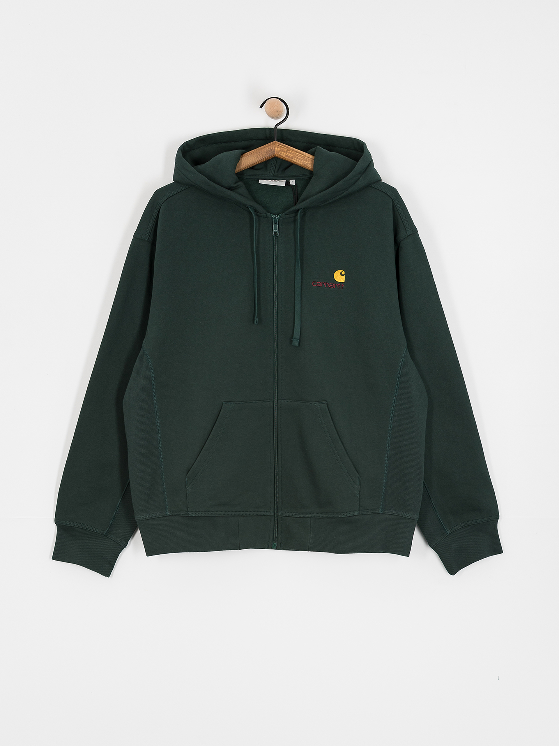 Суитшърт с качулка Carhartt WIP American Script ZHD (conifer)