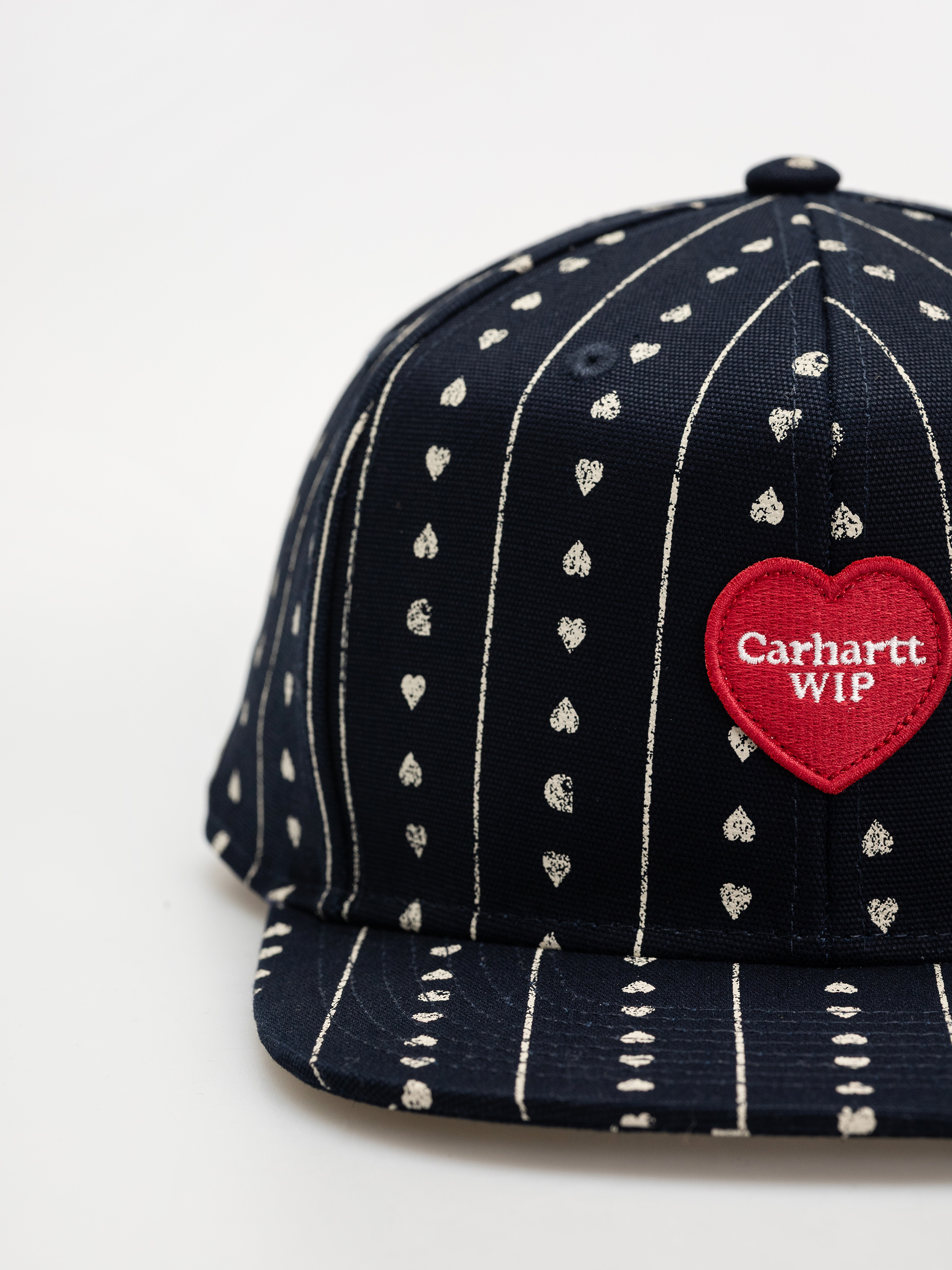 Шапка с козирка Carhartt WIP Drewe (heart c pinstripe/ink/natural/dark navy)