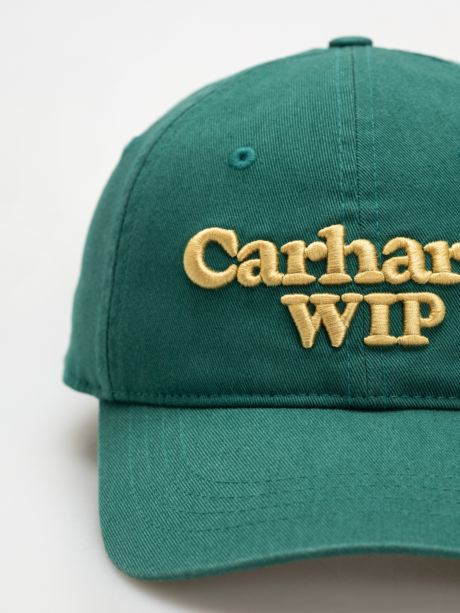Шапка с козирка Carhartt WIP Carhartt WIP Script (rainforest/air yellow)