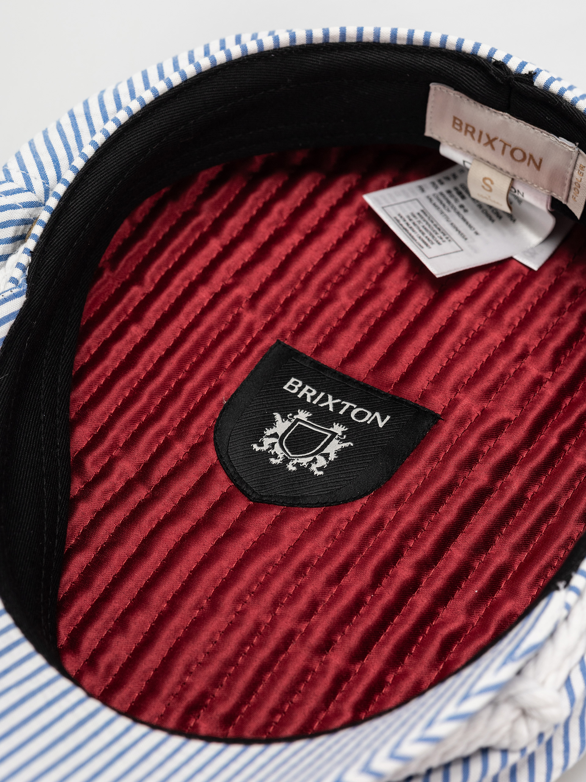 Каскет Brixton Fiddler Cap (off white/blue seersucker)