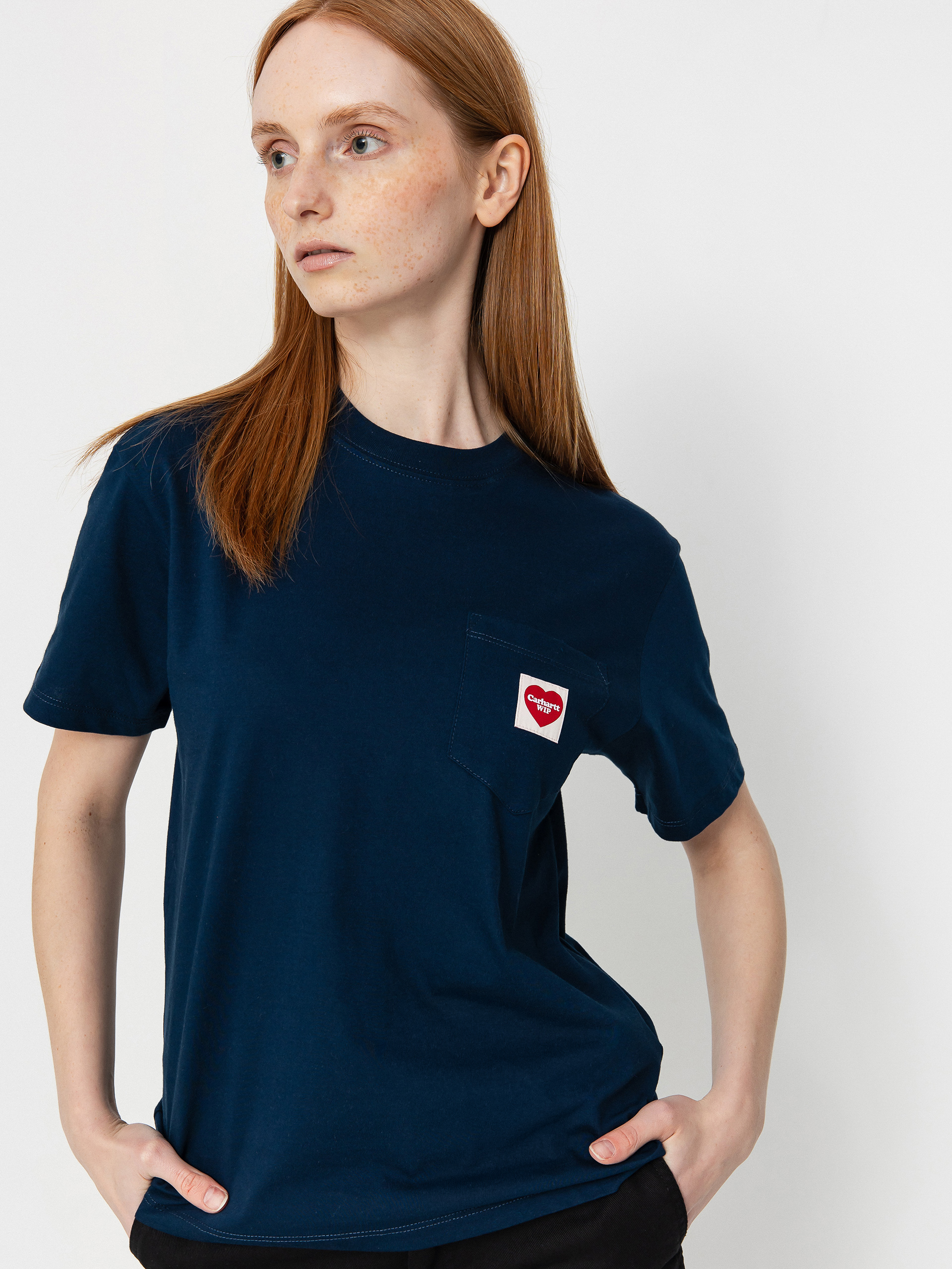 Тениска Carhartt WIP Pocket Heart Wmn (ink/red)