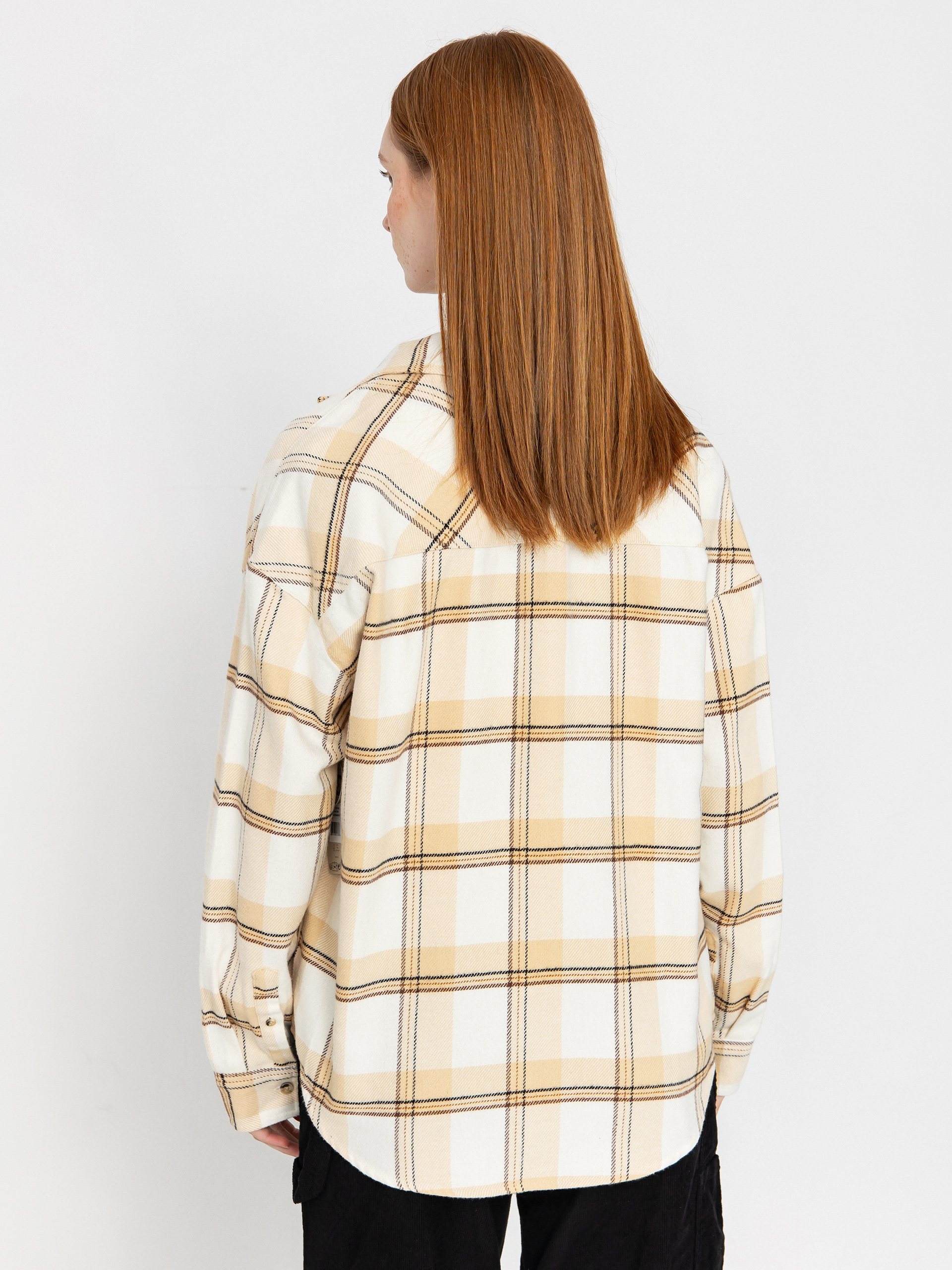 Риза Brixton Bowery Classic Flannel Wmn (off white/semolina/washed copp)