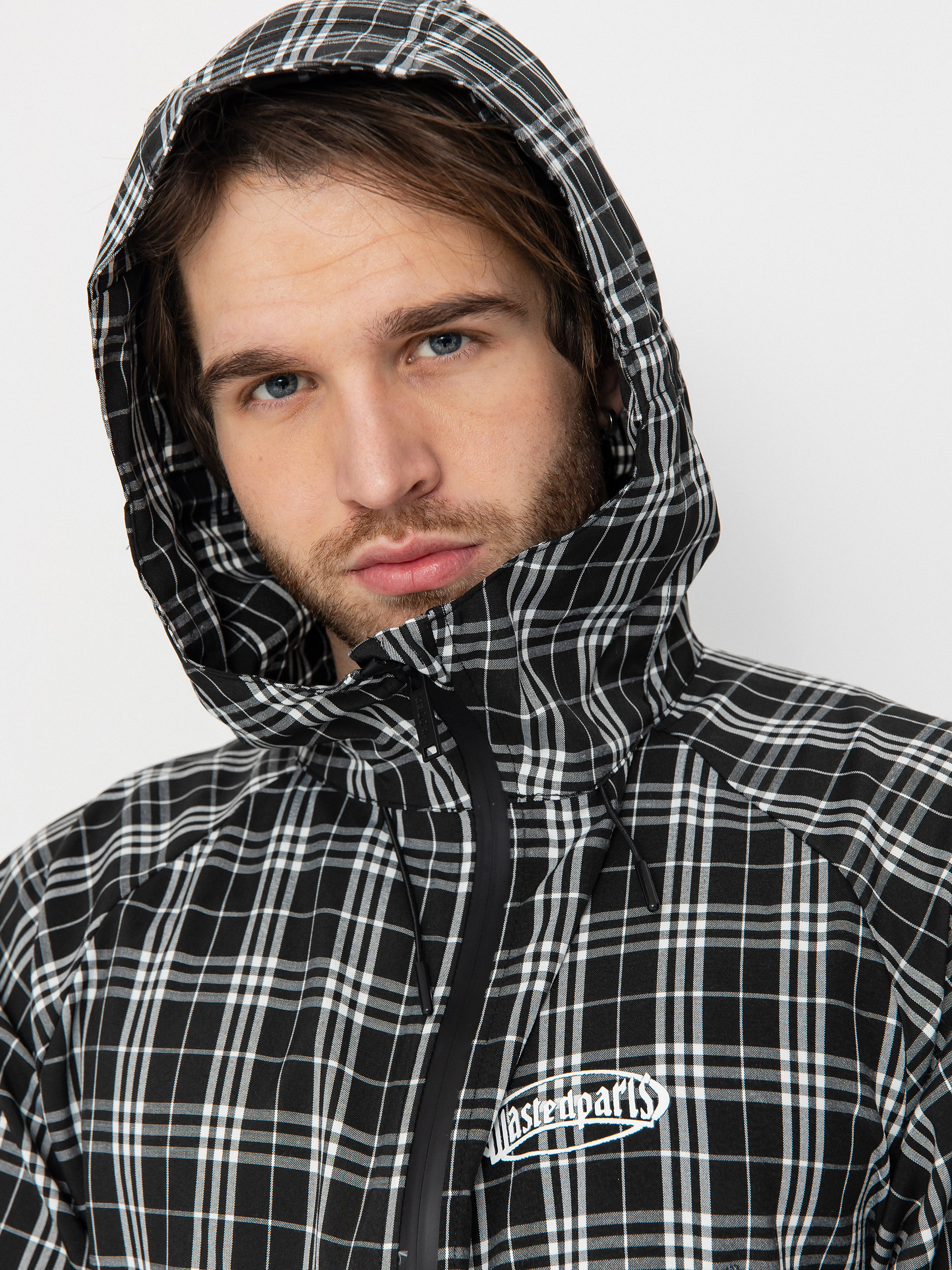 Яке Wasted Paris Yard Tartan Windbreaker (black/white)