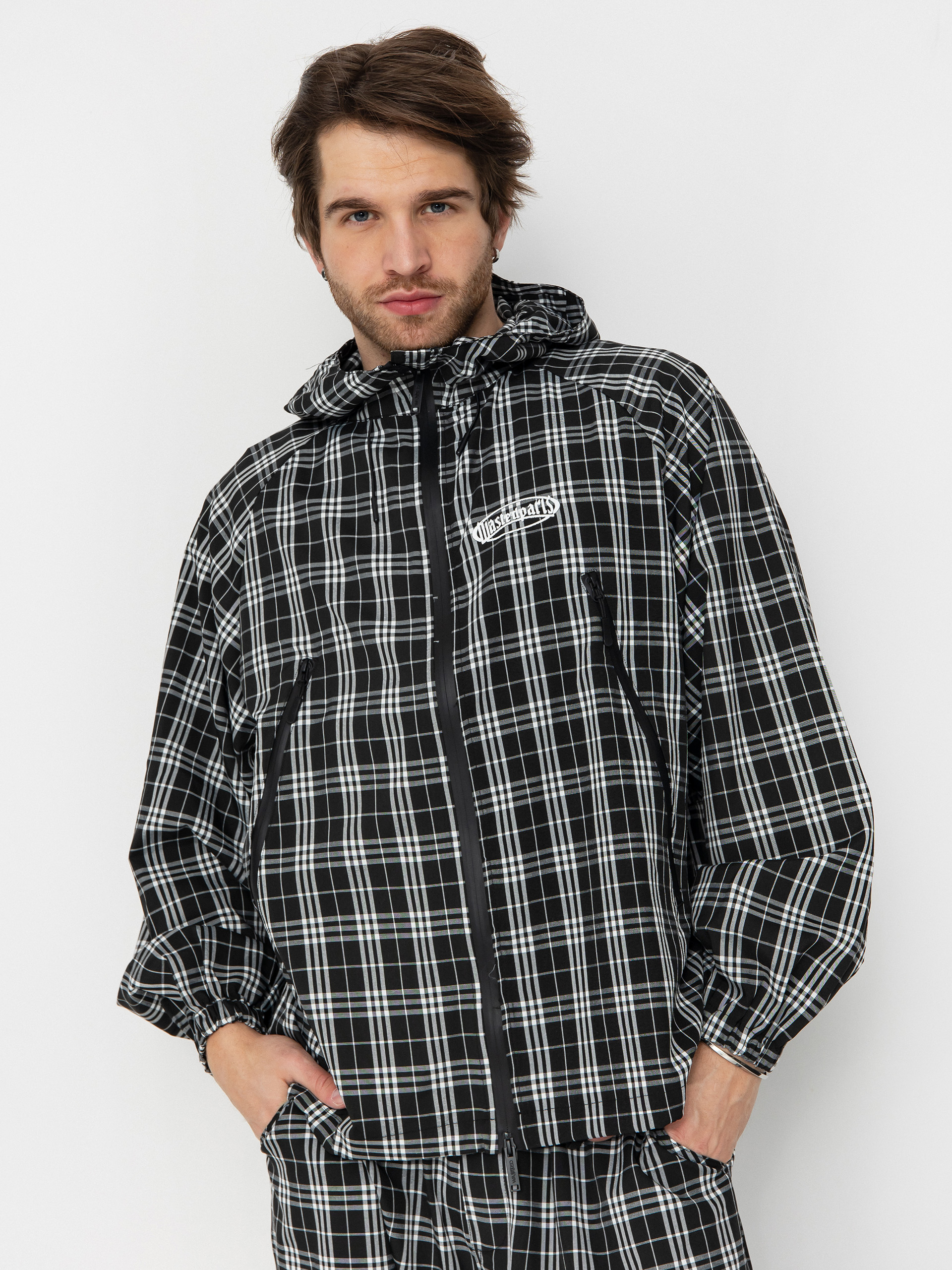 Яке Wasted Paris Yard Tartan Windbreaker (black/white)