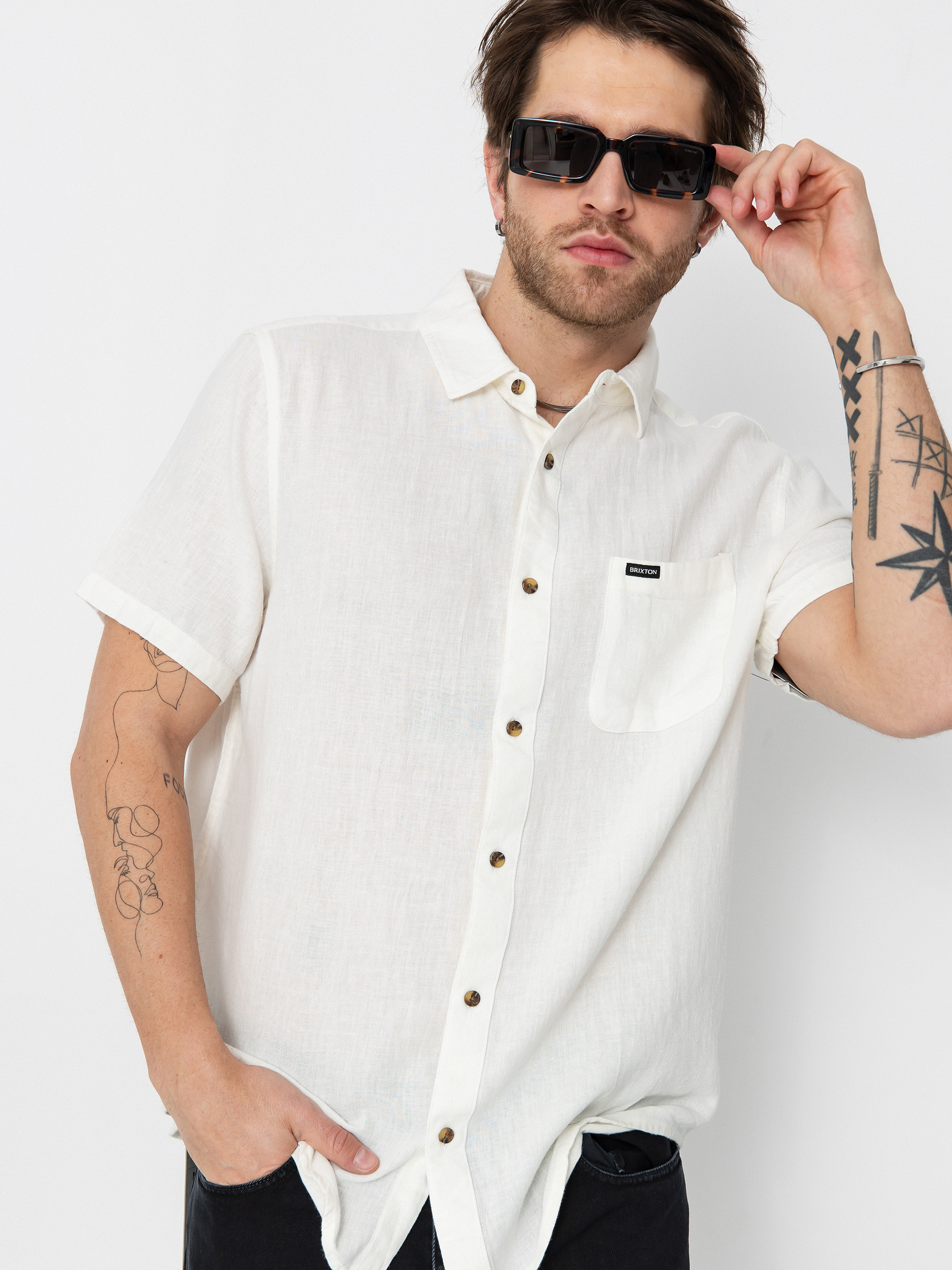 Риза Brixton Charter Org Cttn (egret white)