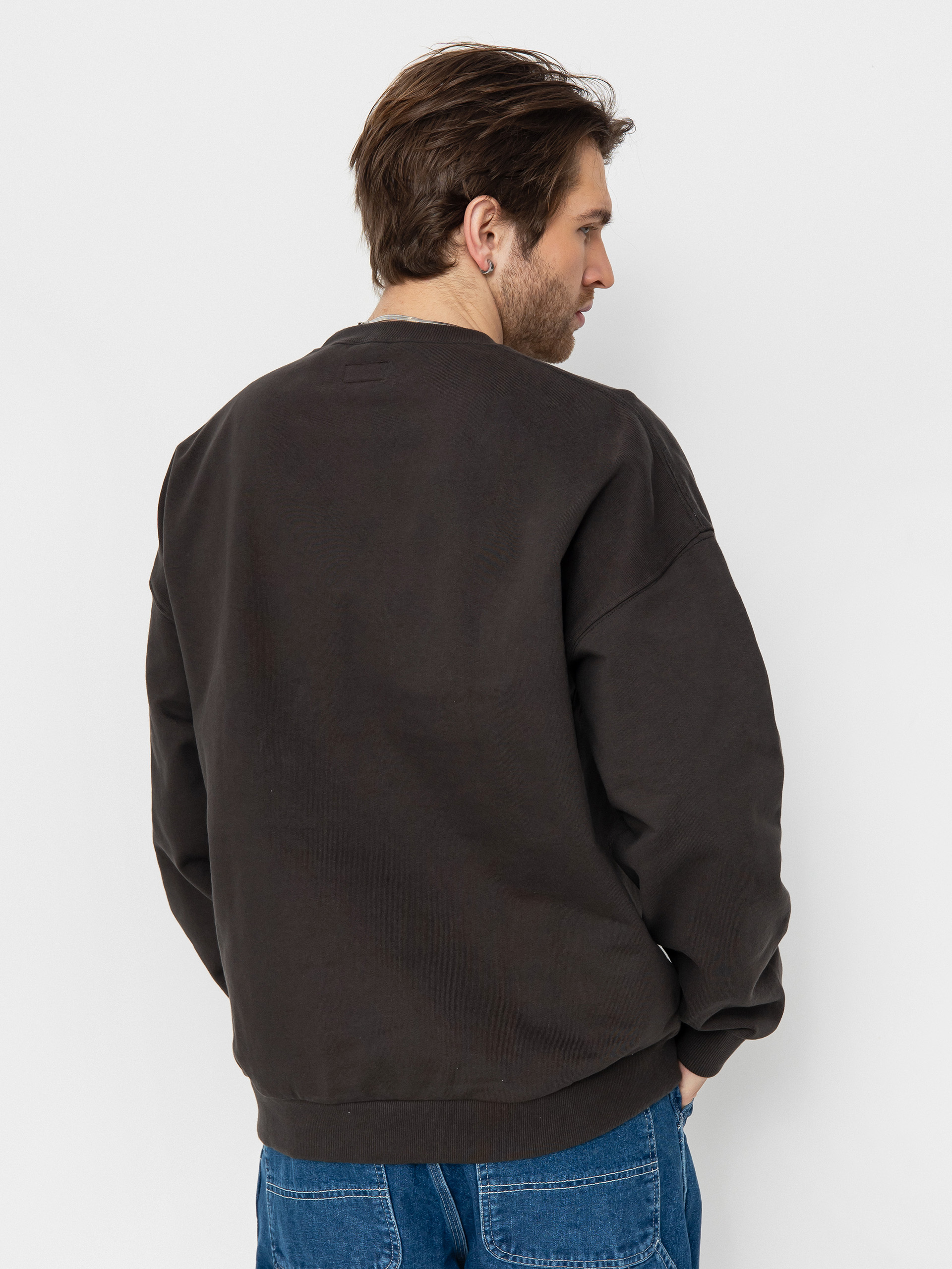 Суитшърт Brixton Embroidered Heavy Weight Crew (washed black)