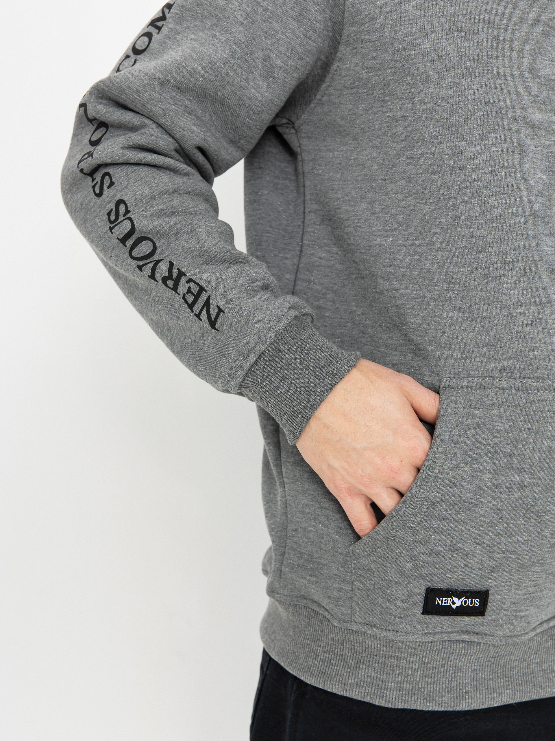 Суитшърт с качулка Nervous Icon HD (light heather)