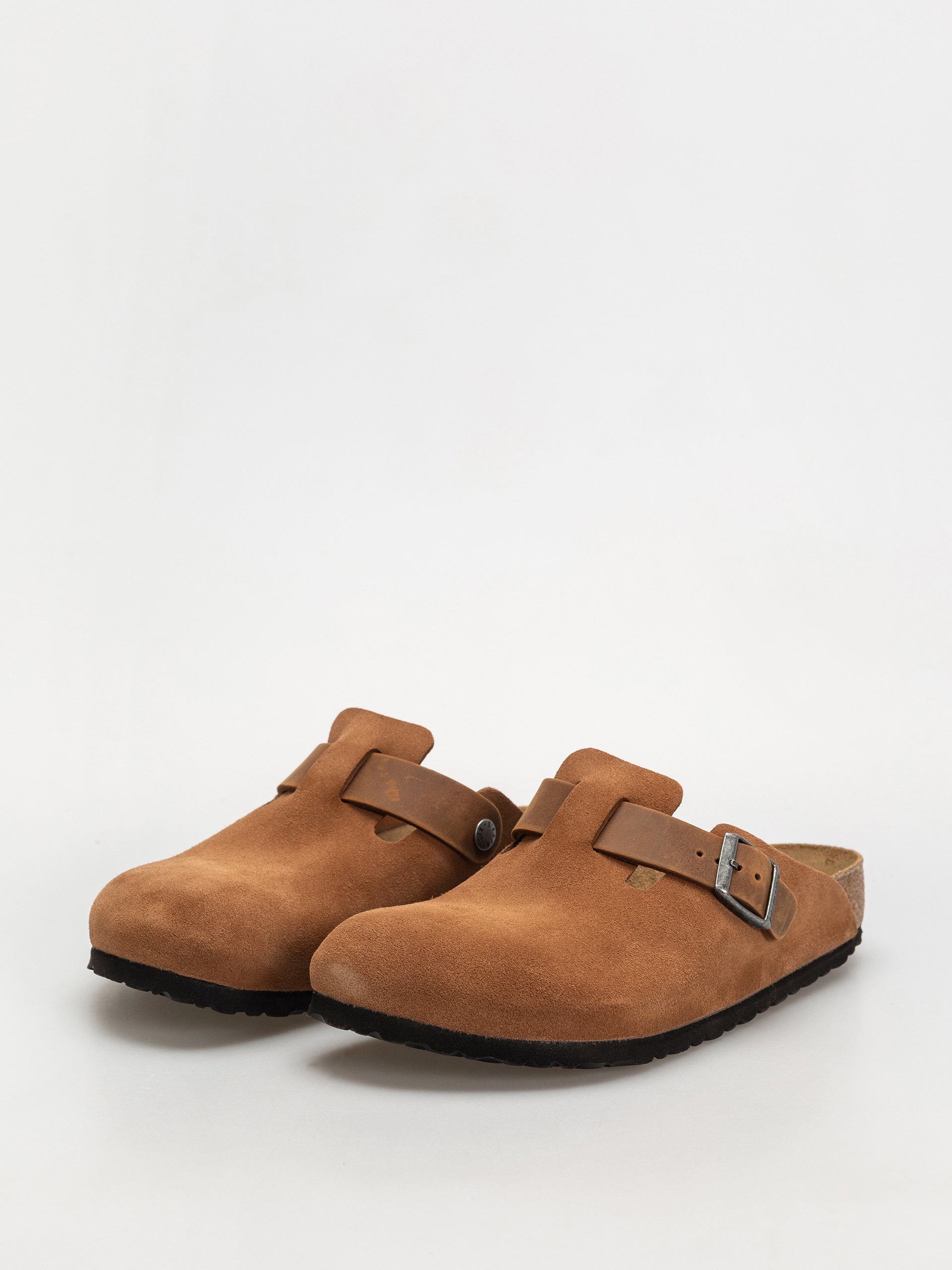 Чехли Birkenstock Boston Suede Oiled Leather Regular (cognac)