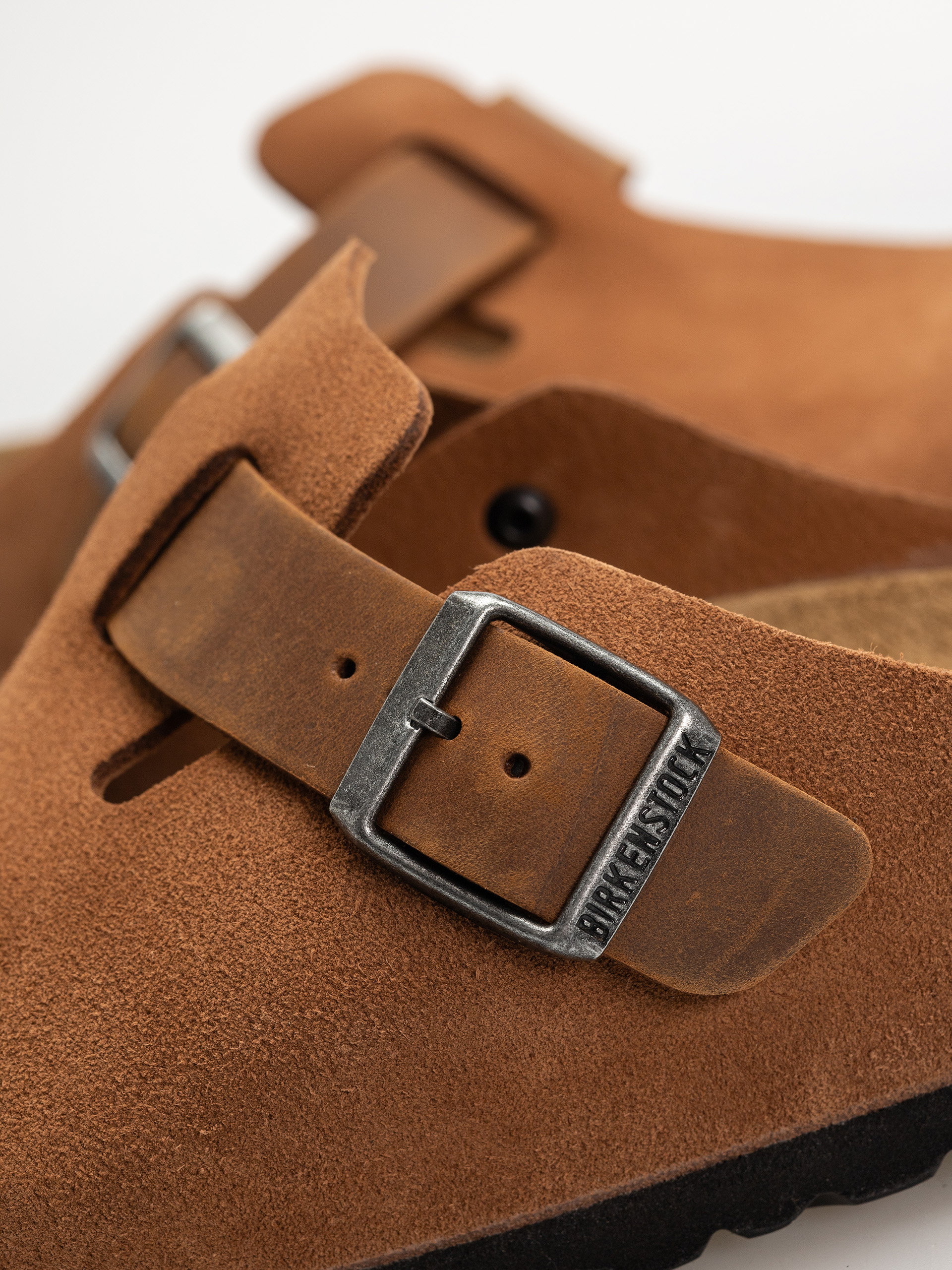 Чехли Birkenstock Boston Suede Oiled Leather Regular (cognac)