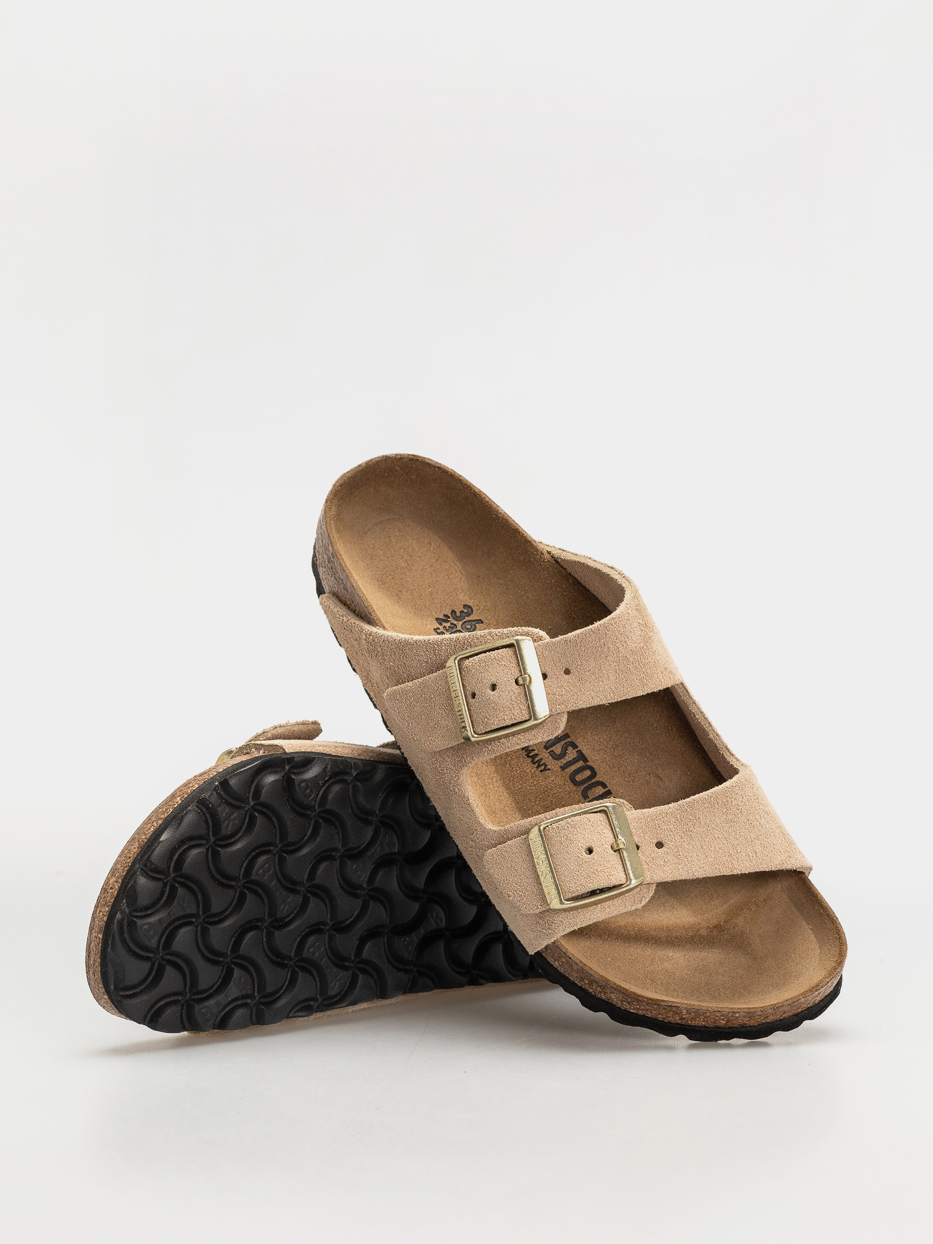 Чехли Birkenstock Arizona Suede Leather Narrow Wmn (sandcastle)