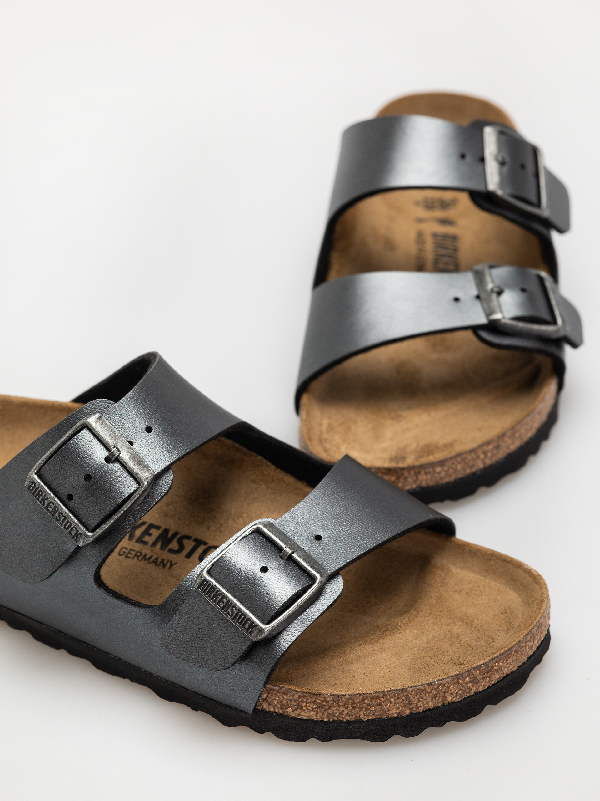 Чехли Birkenstock Arizona Birko Flor Metallic Narrow Wmn (metallic black)