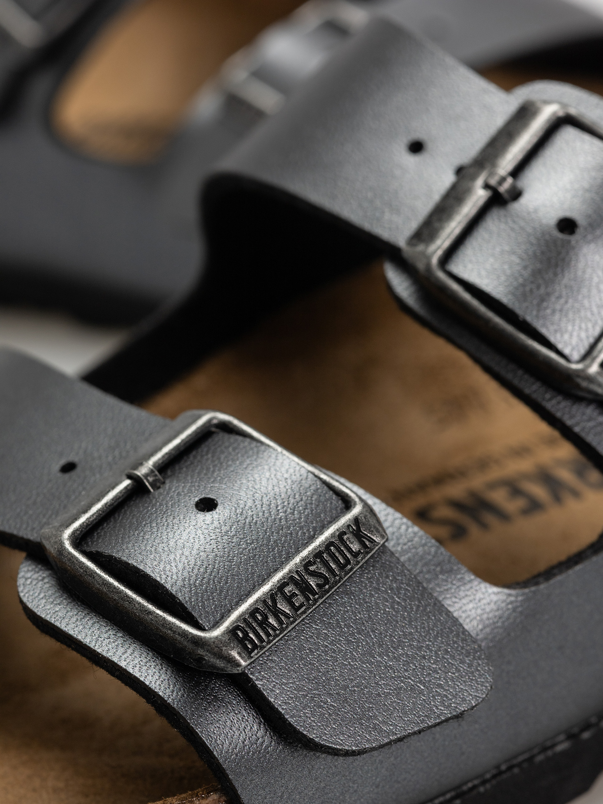 Чехли Birkenstock Arizona Birko Flor Metallic Narrow Wmn (metallic black)