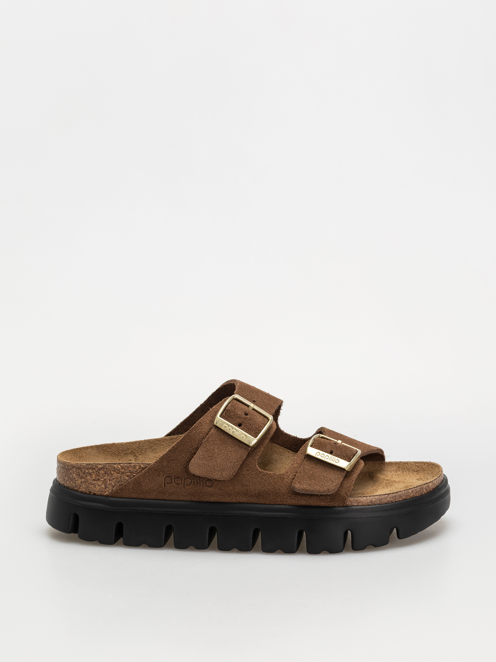 u0427u0435u0445u043bu0438 Birkenstock Arizona Chunky Suede Narrow Wmn (dark tea/black)