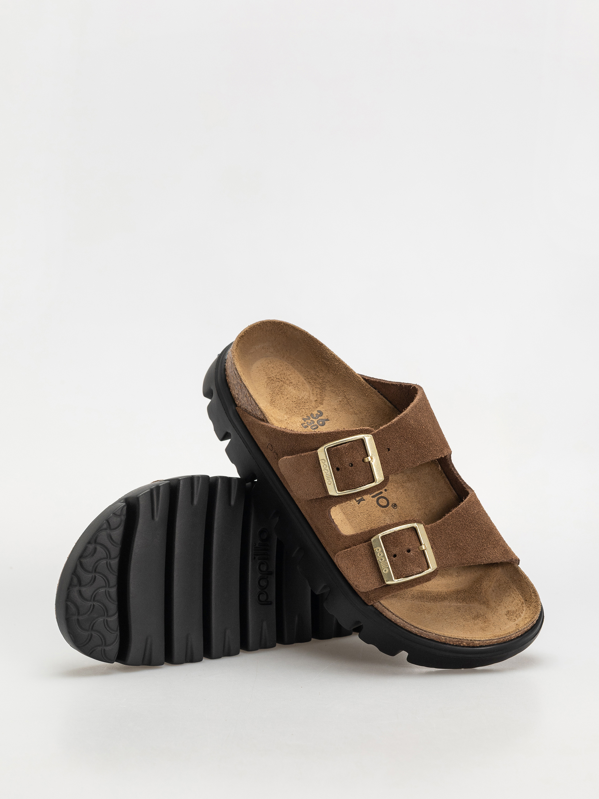 Чехли Birkenstock Arizona Chunky Suede Narrow Wmn (dark tea/black)