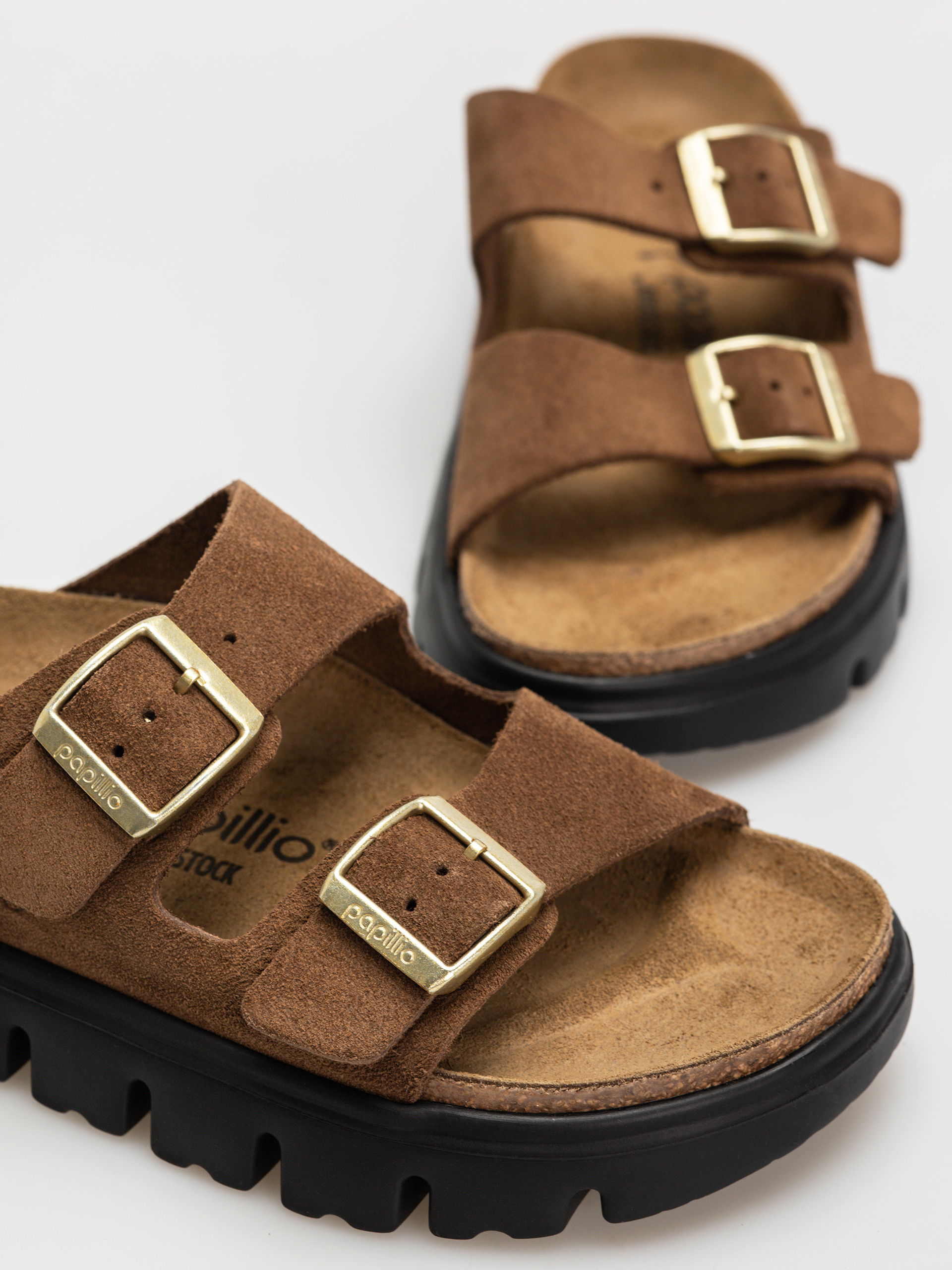 Чехли Birkenstock Arizona Chunky Suede Narrow Wmn (dark tea/black)