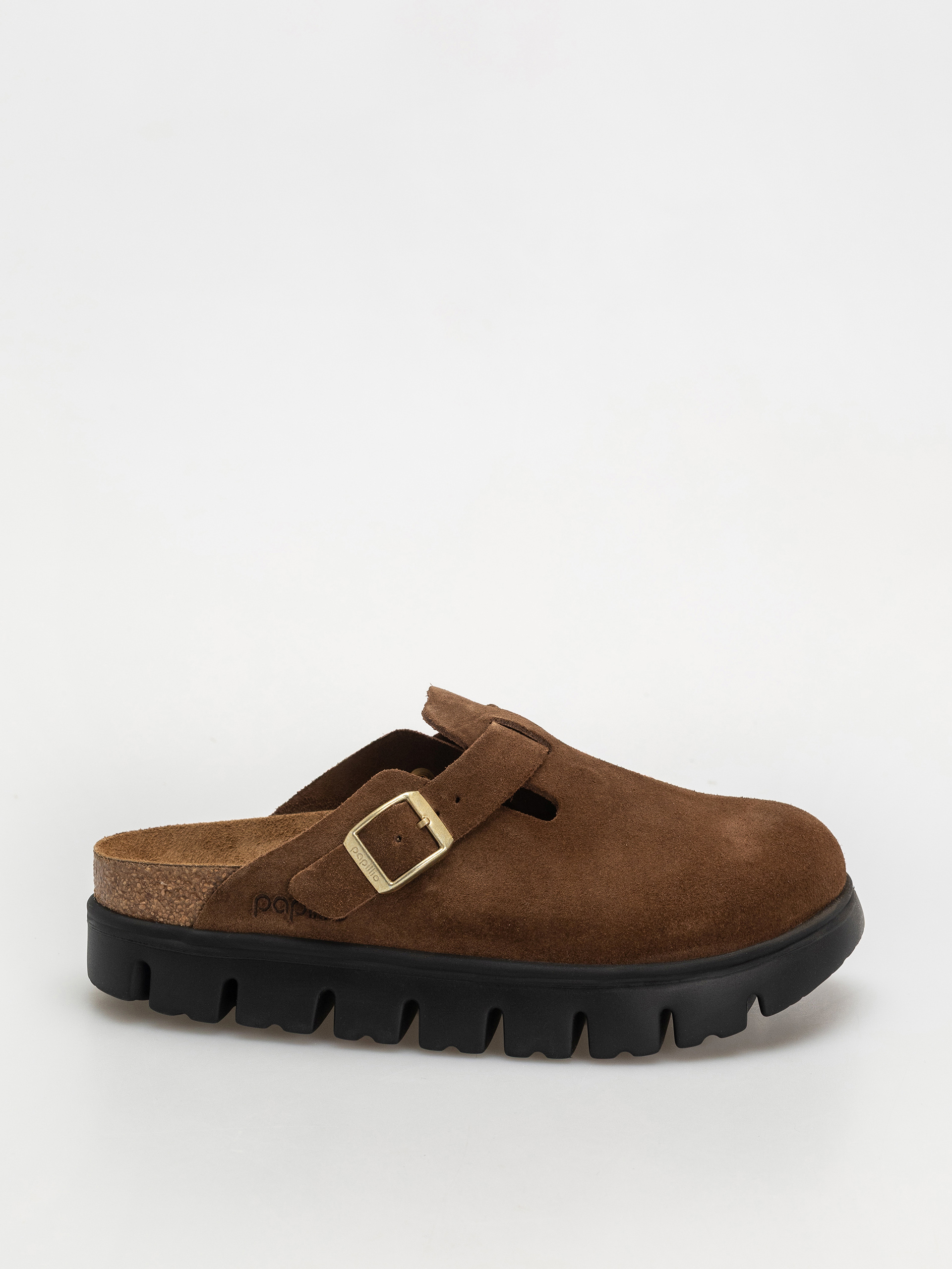 u0427u0435u0445u043bu0438 Birkenstock Boston Chunky Suede Narrow Wmn (dark tea/black)