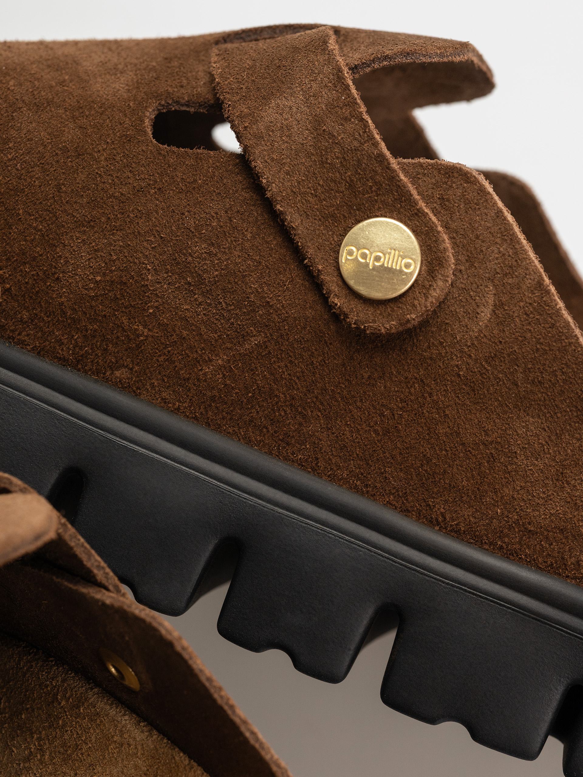 Чехли Birkenstock Boston Chunky Suede Narrow Wmn (dark tea/black)