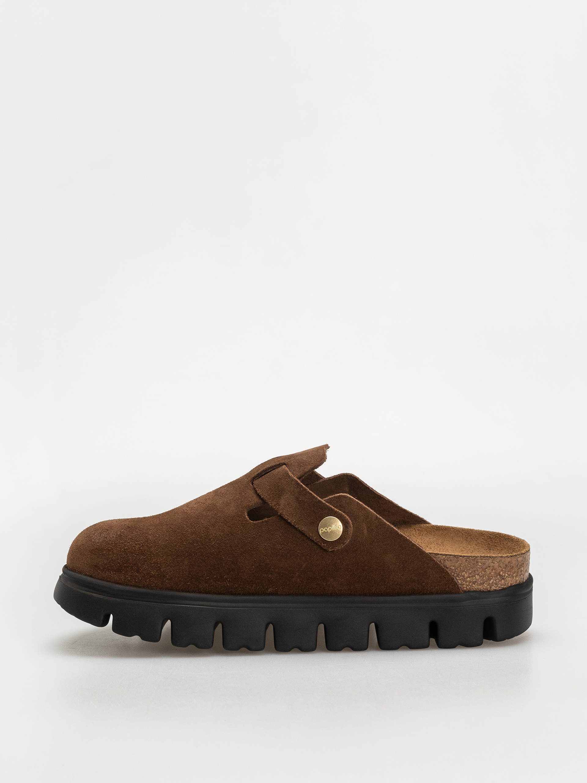 Чехли Birkenstock Boston Chunky Suede Narrow Wmn (dark tea/black)