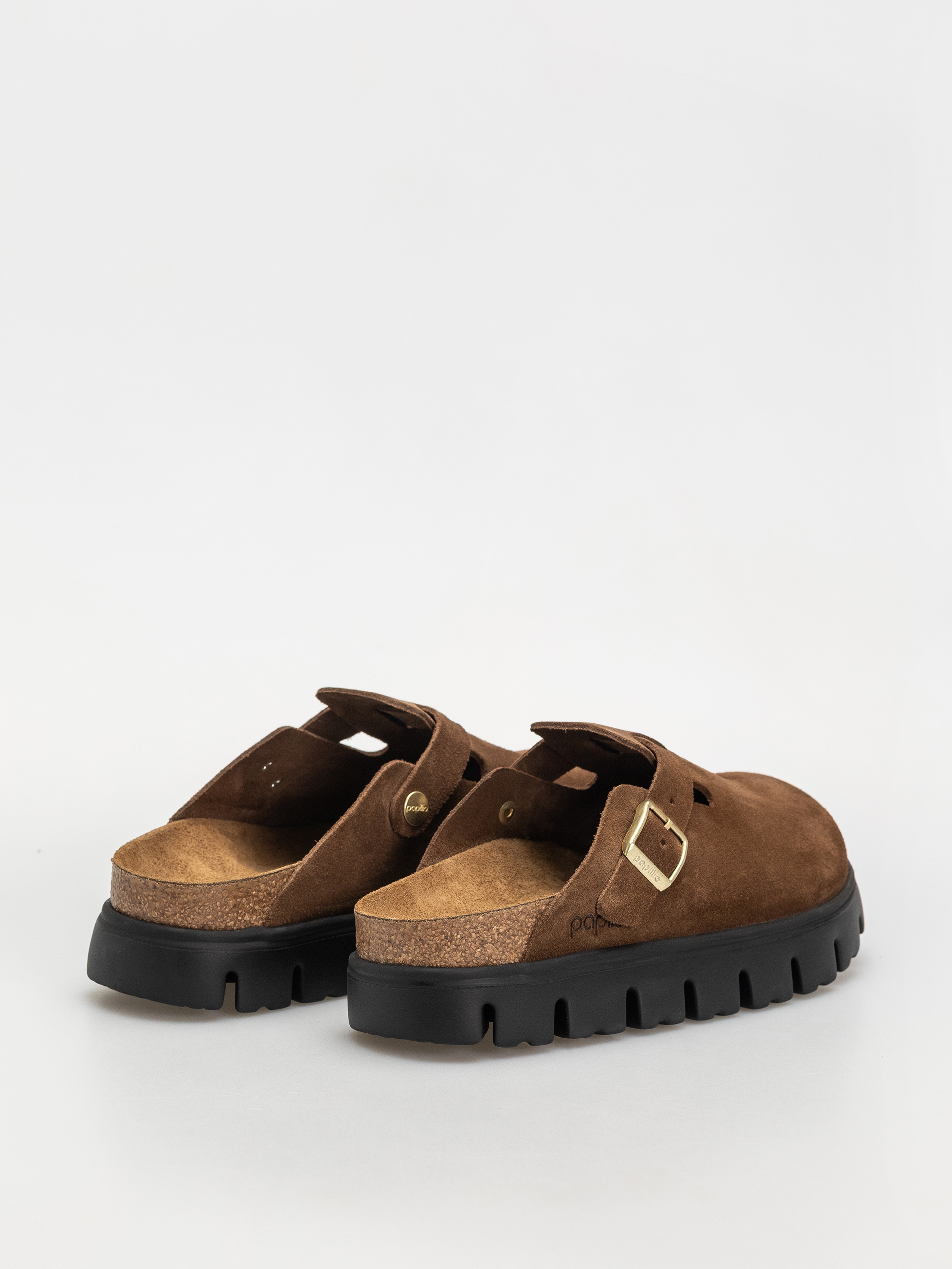 Чехли Birkenstock Boston Chunky Suede Narrow Wmn (dark tea/black)