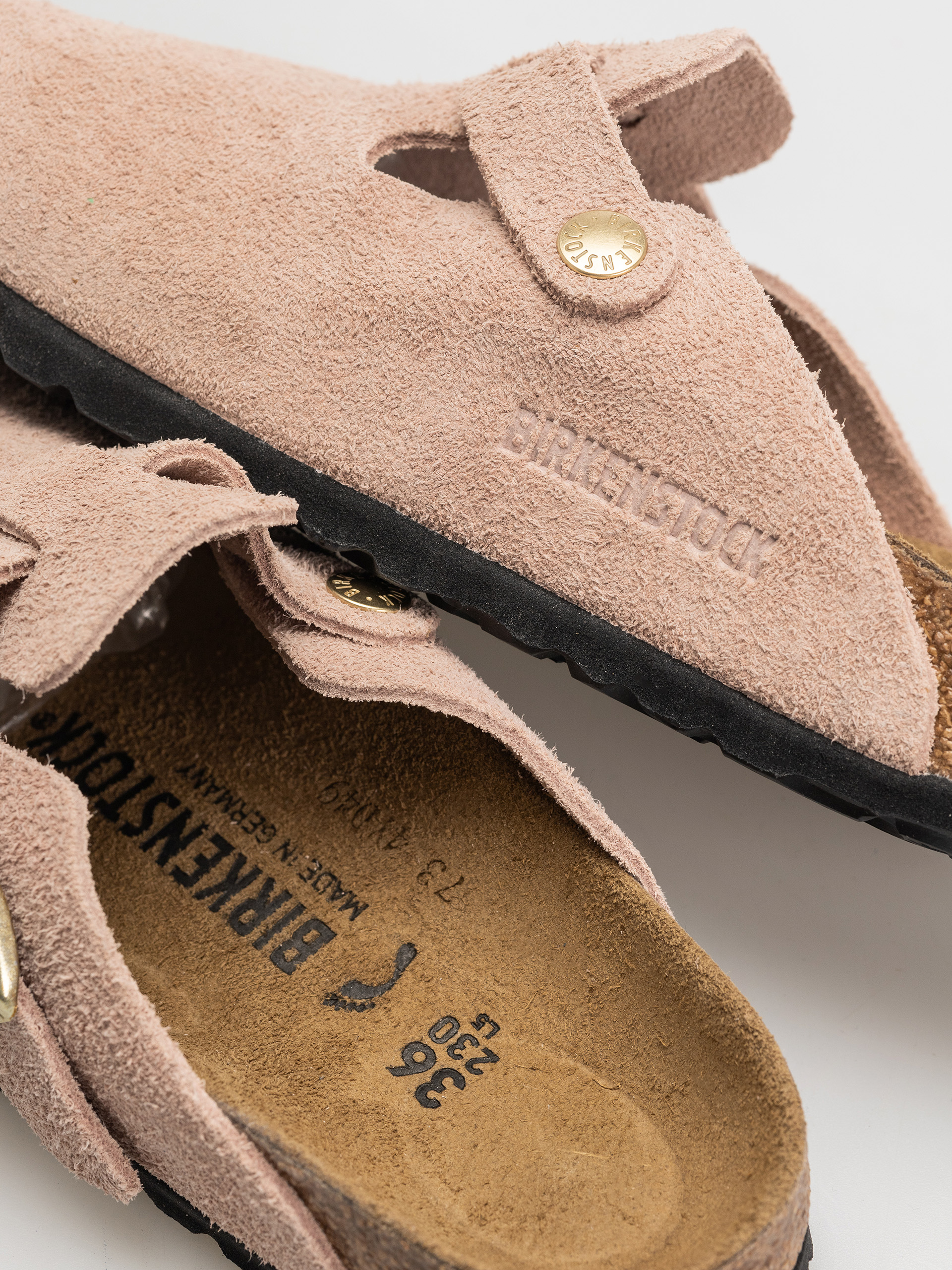 Чехли Birkenstock Boston Suede Leather Narrow Wmn (light rose)