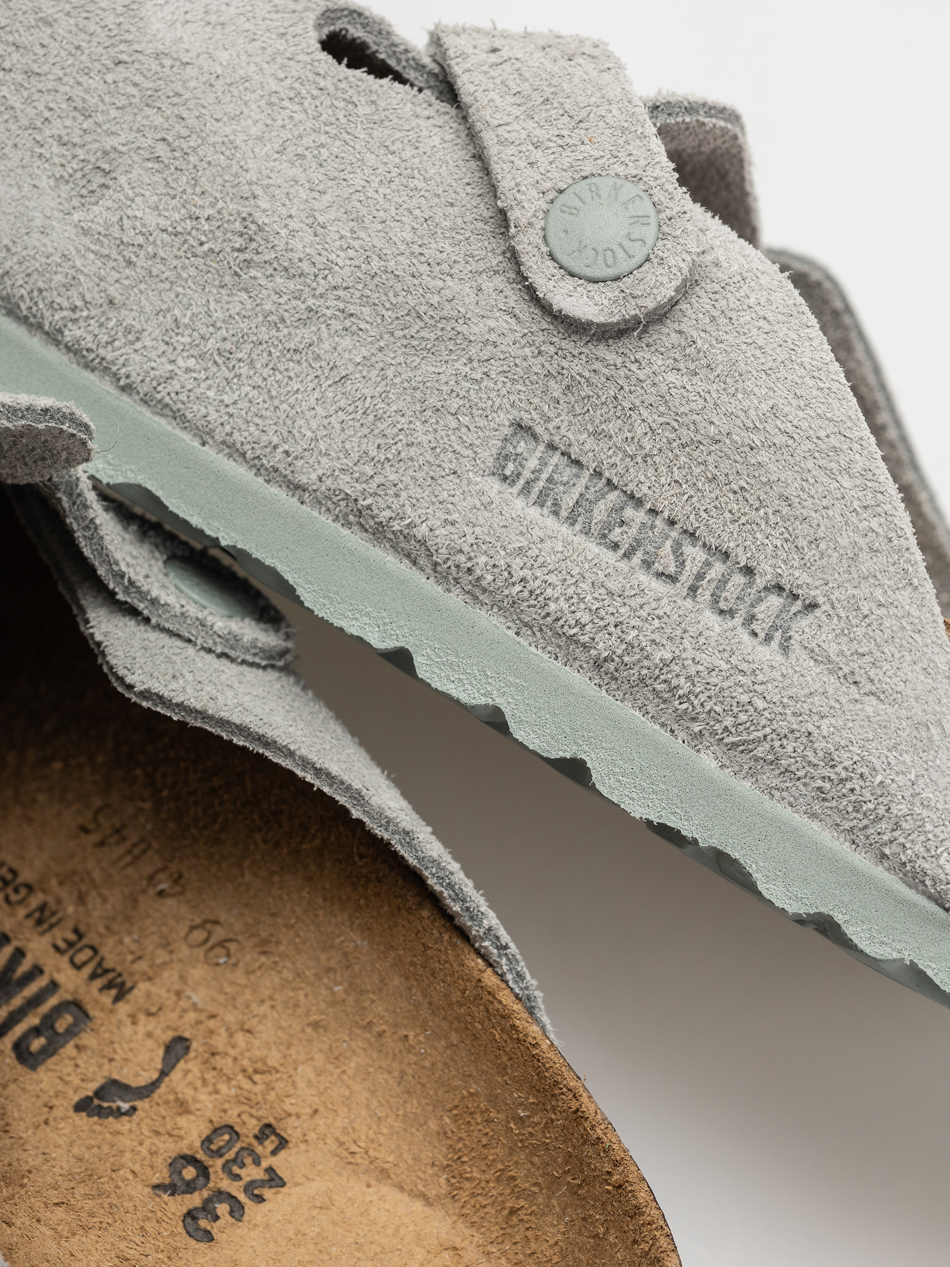 Чехли Birkenstock Boston Suede Leather Narrow Wmn (pure sage)