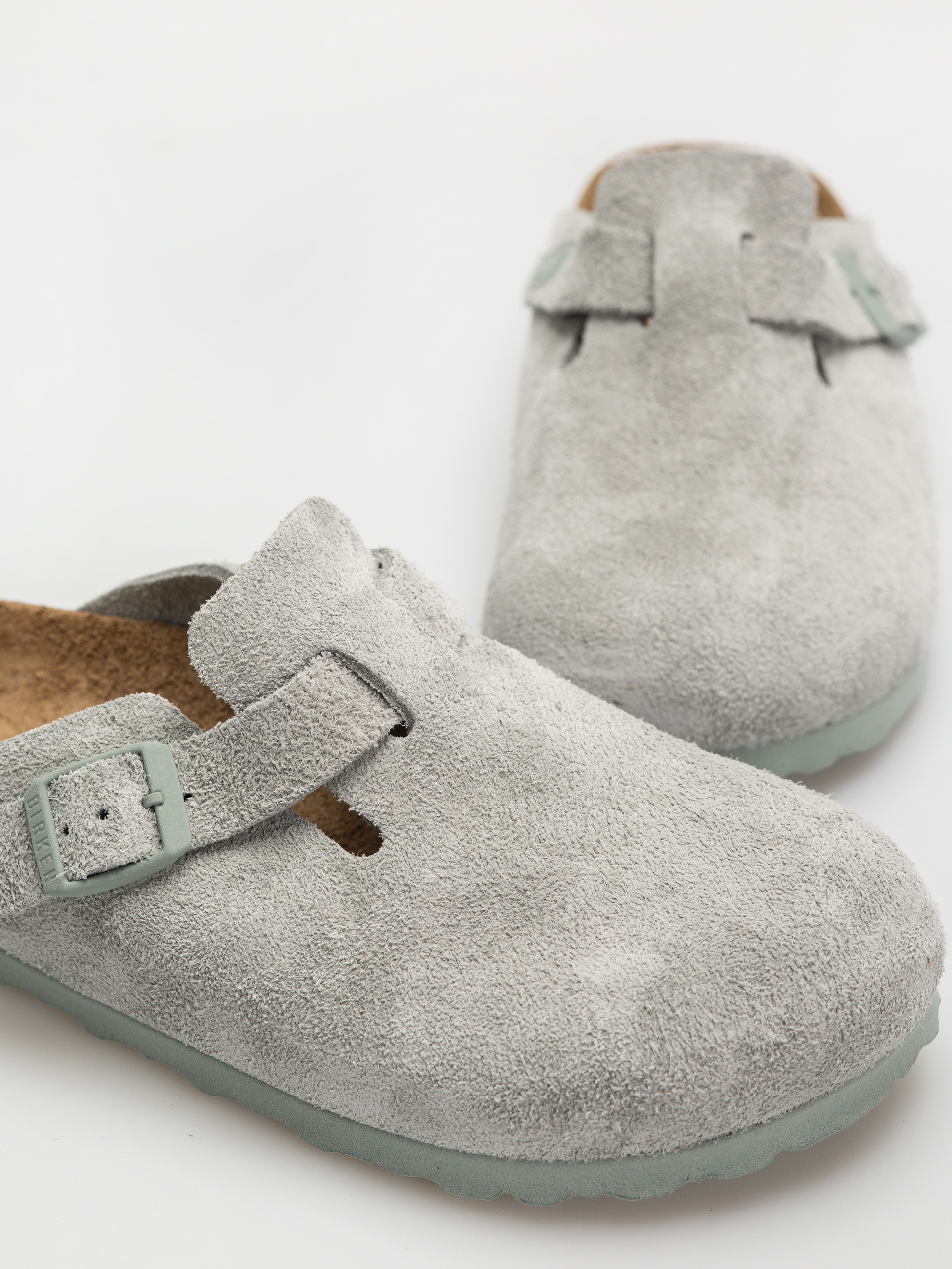 Чехли Birkenstock Boston Suede Leather Narrow Wmn (pure sage)