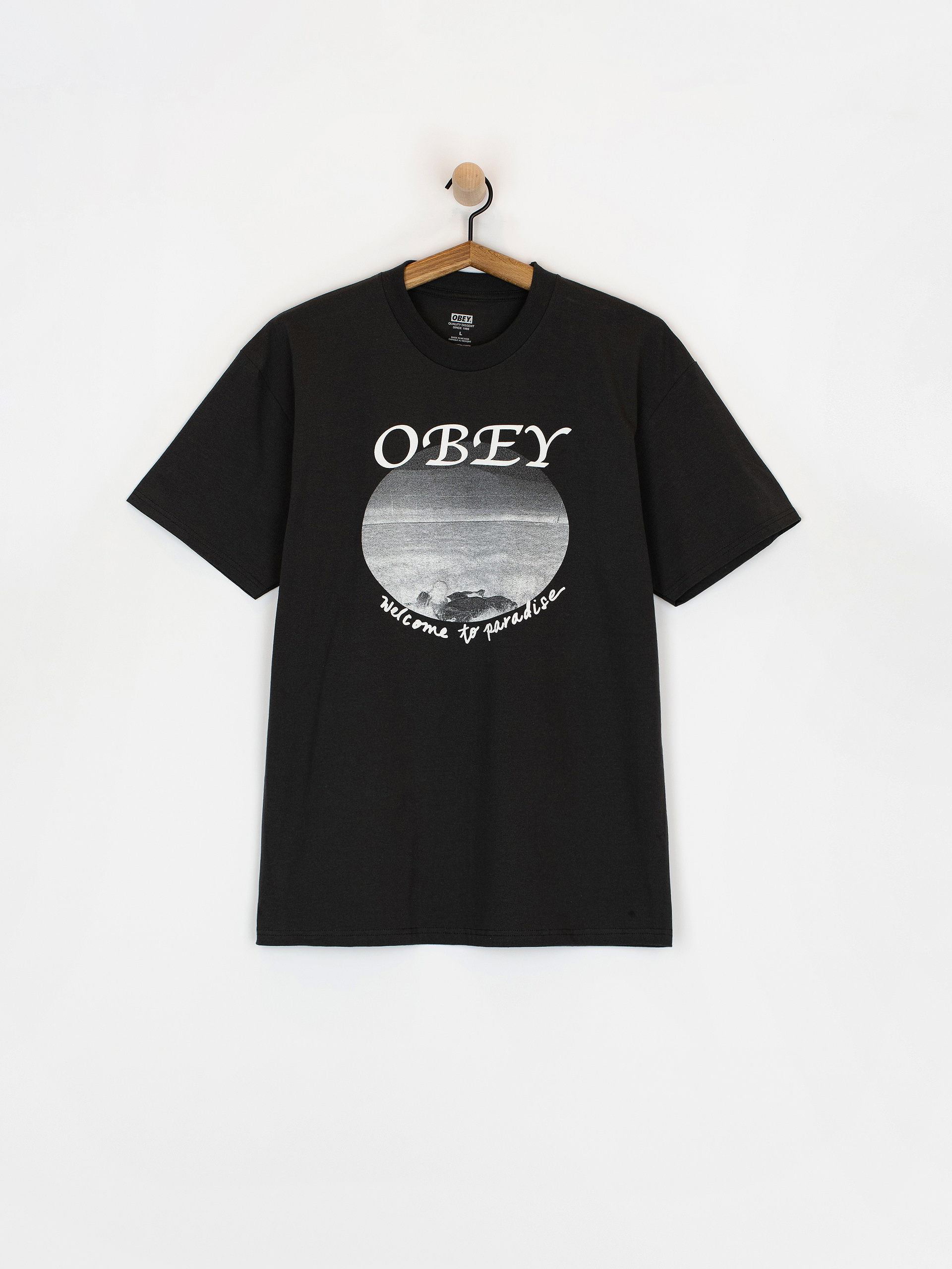Тениска OBEY Welcome To Paradise (vintage black)