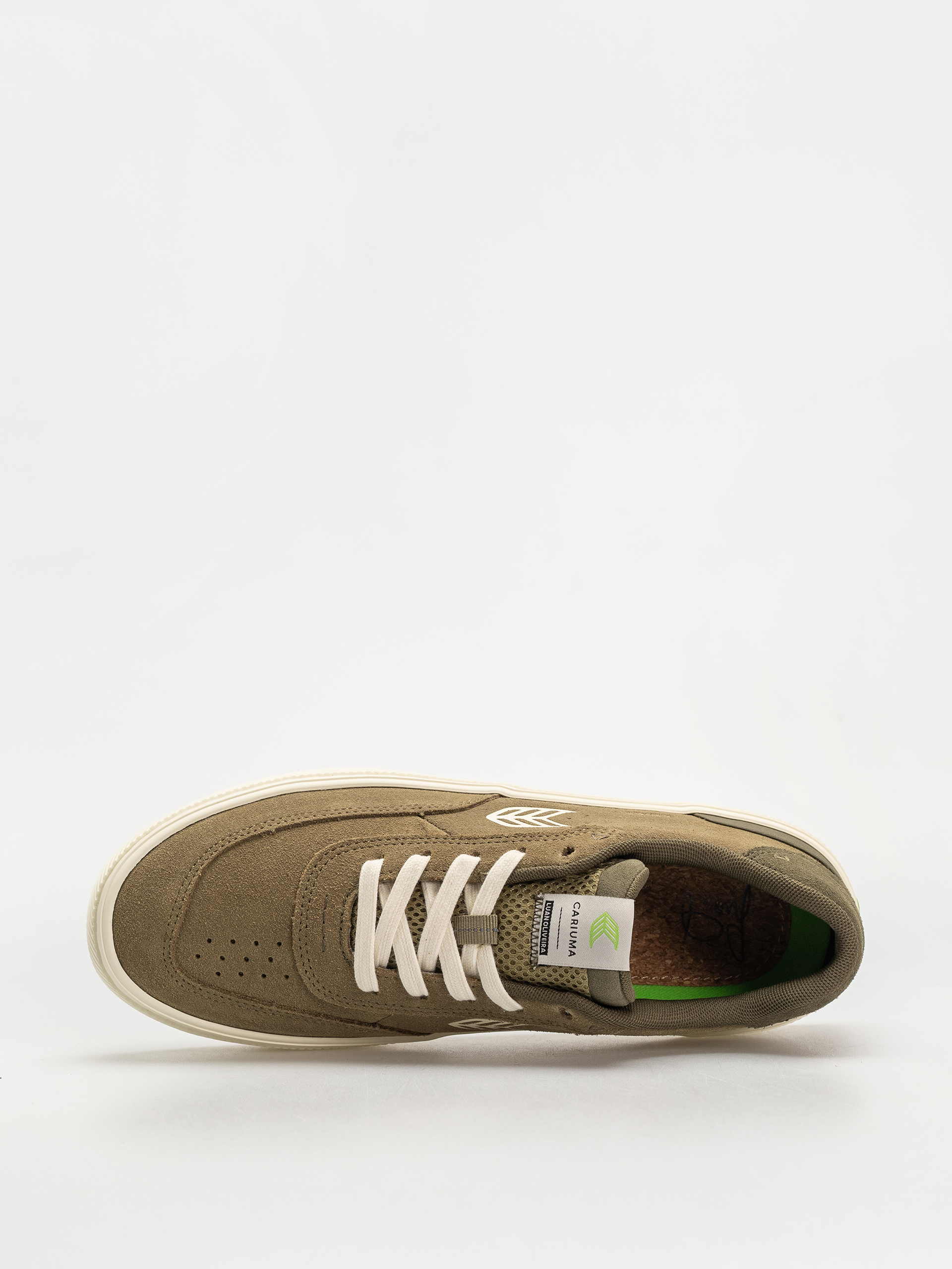 Обувки Cariuma Luan Pro (olive green suede ivory logo burnt olive)