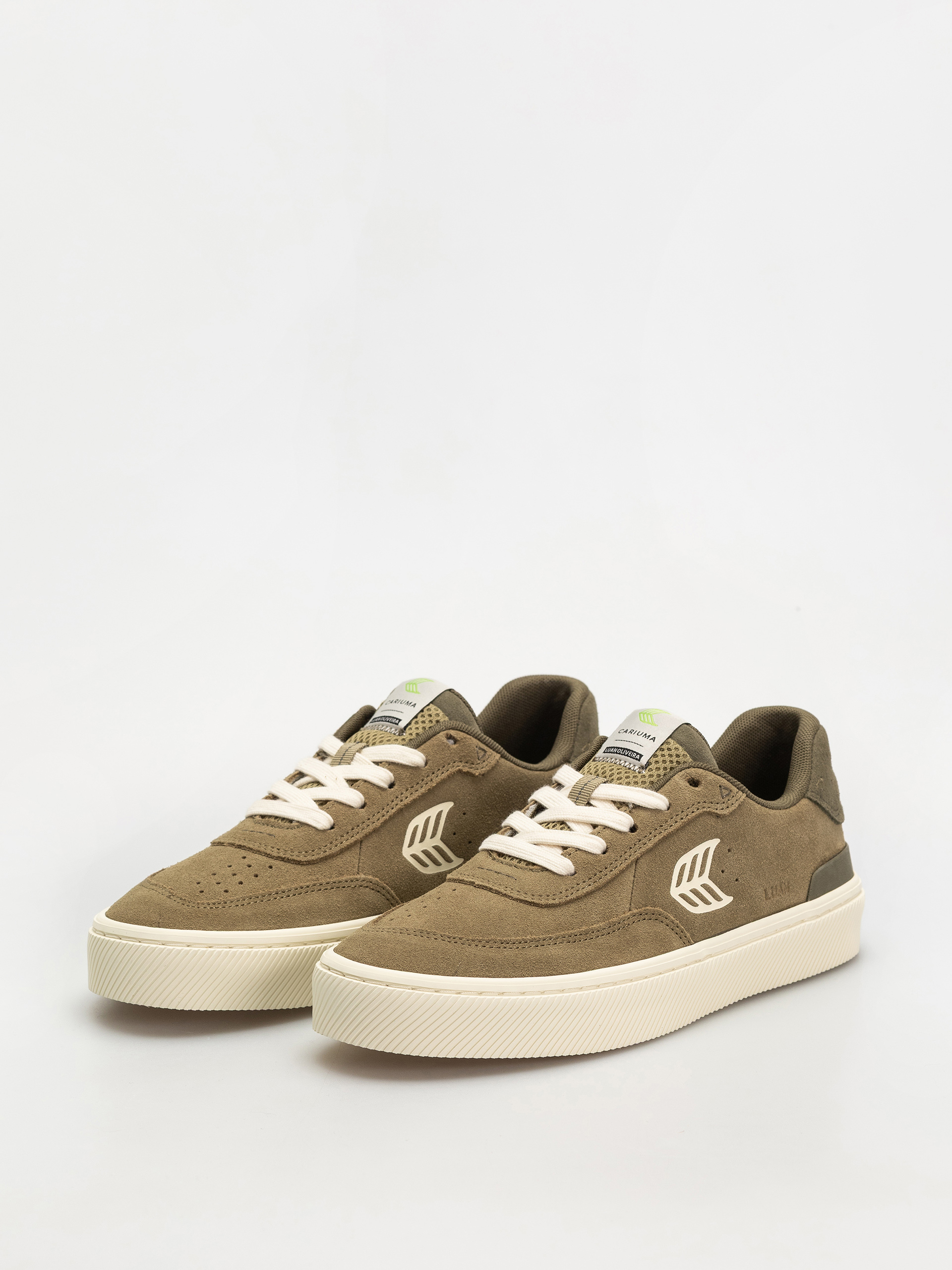Обувки Cariuma Luan Pro (olive green suede ivory logo burnt olive)