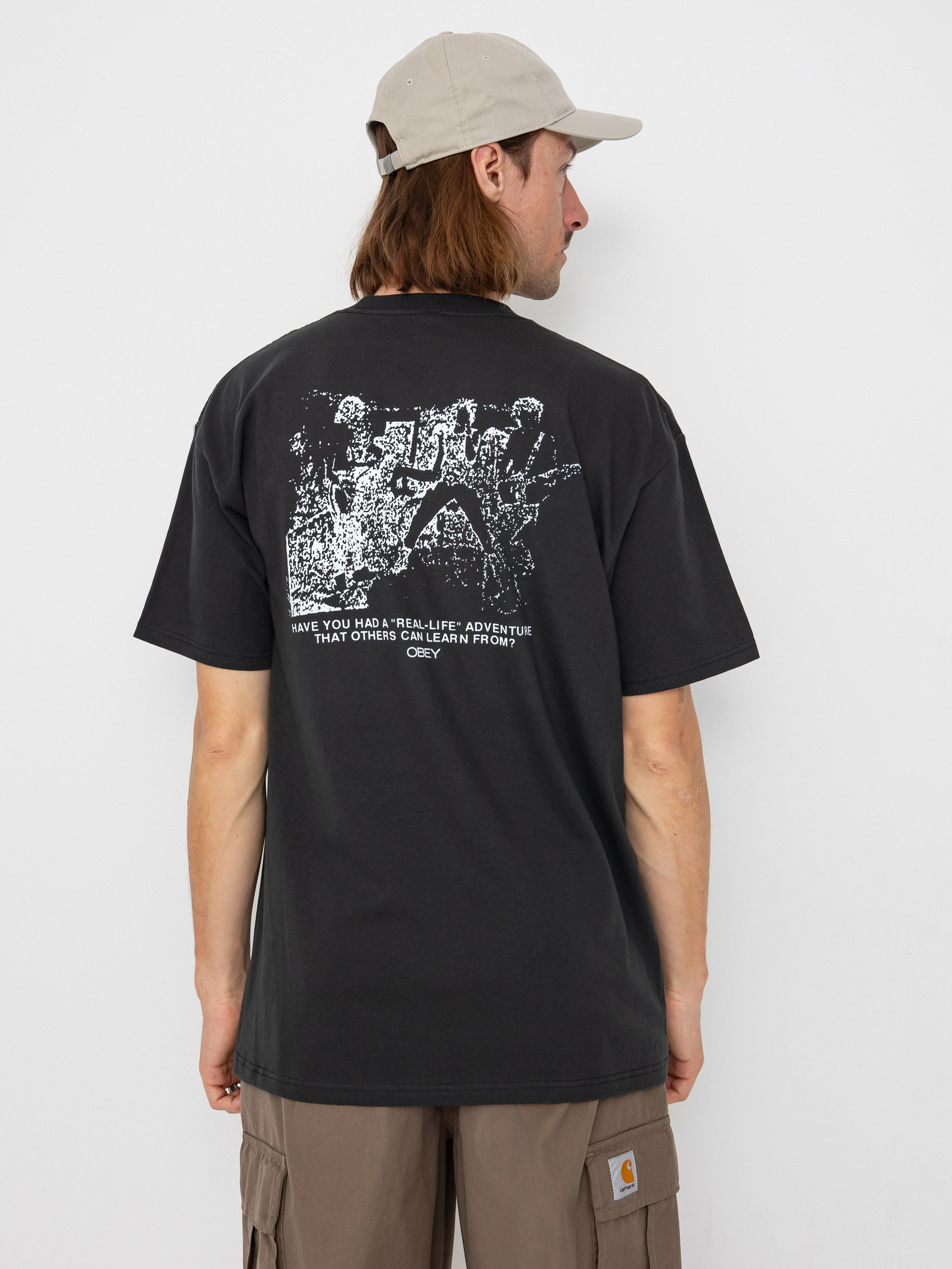 Тениска OBEY Real Life (vintage black)