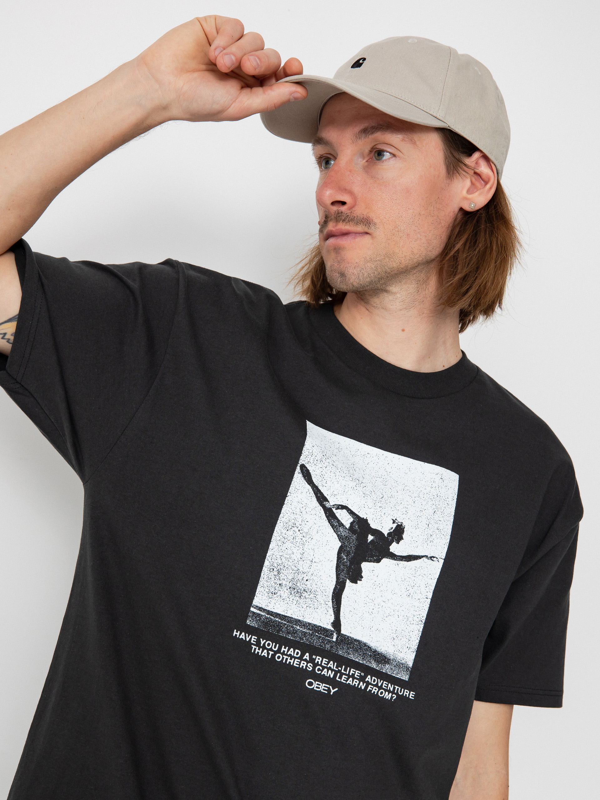 Тениска OBEY Real Life (vintage black)