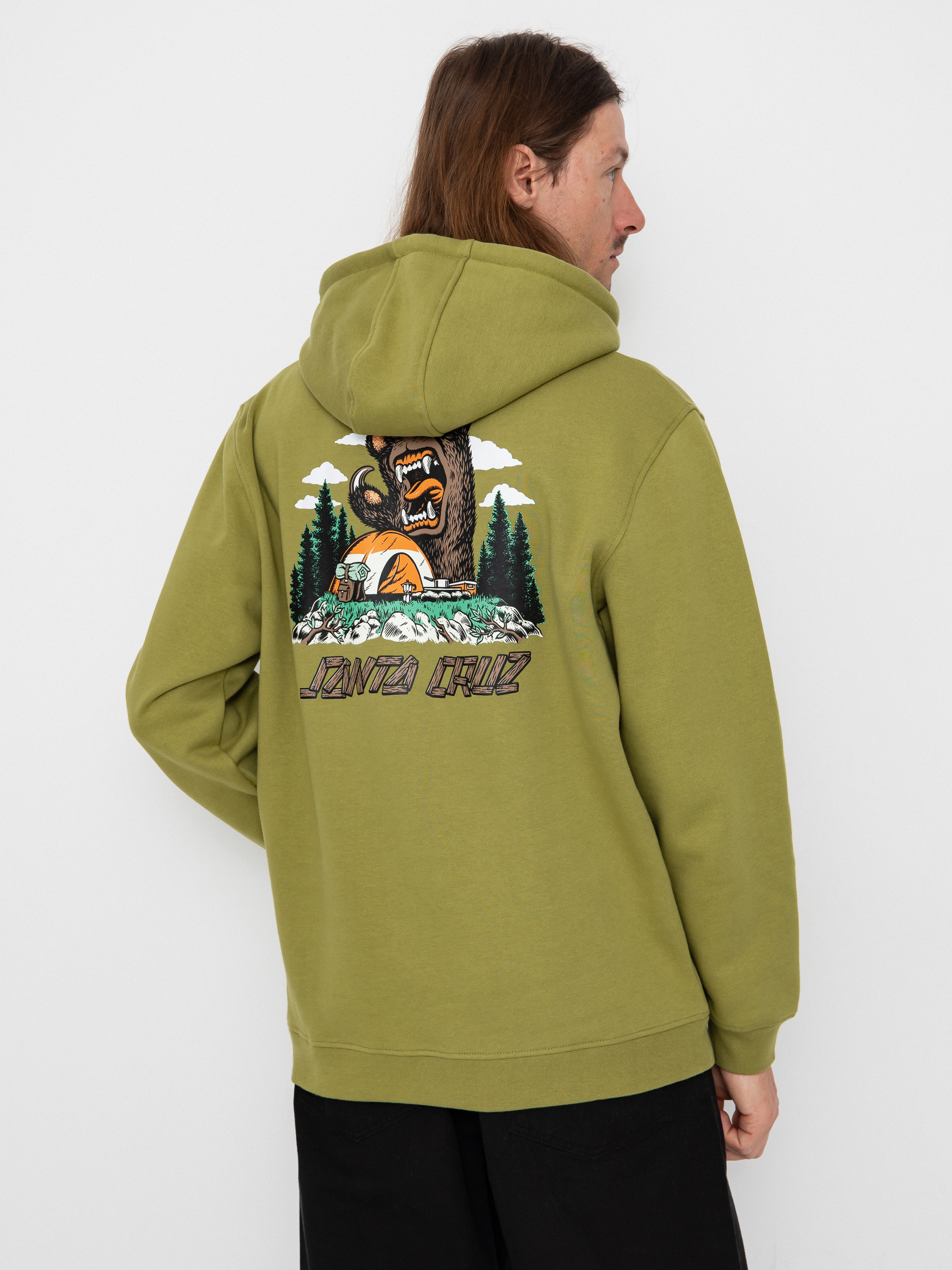 Суитшърт с качулка Santa Cruz Screaming Grizzly HD (iguana)