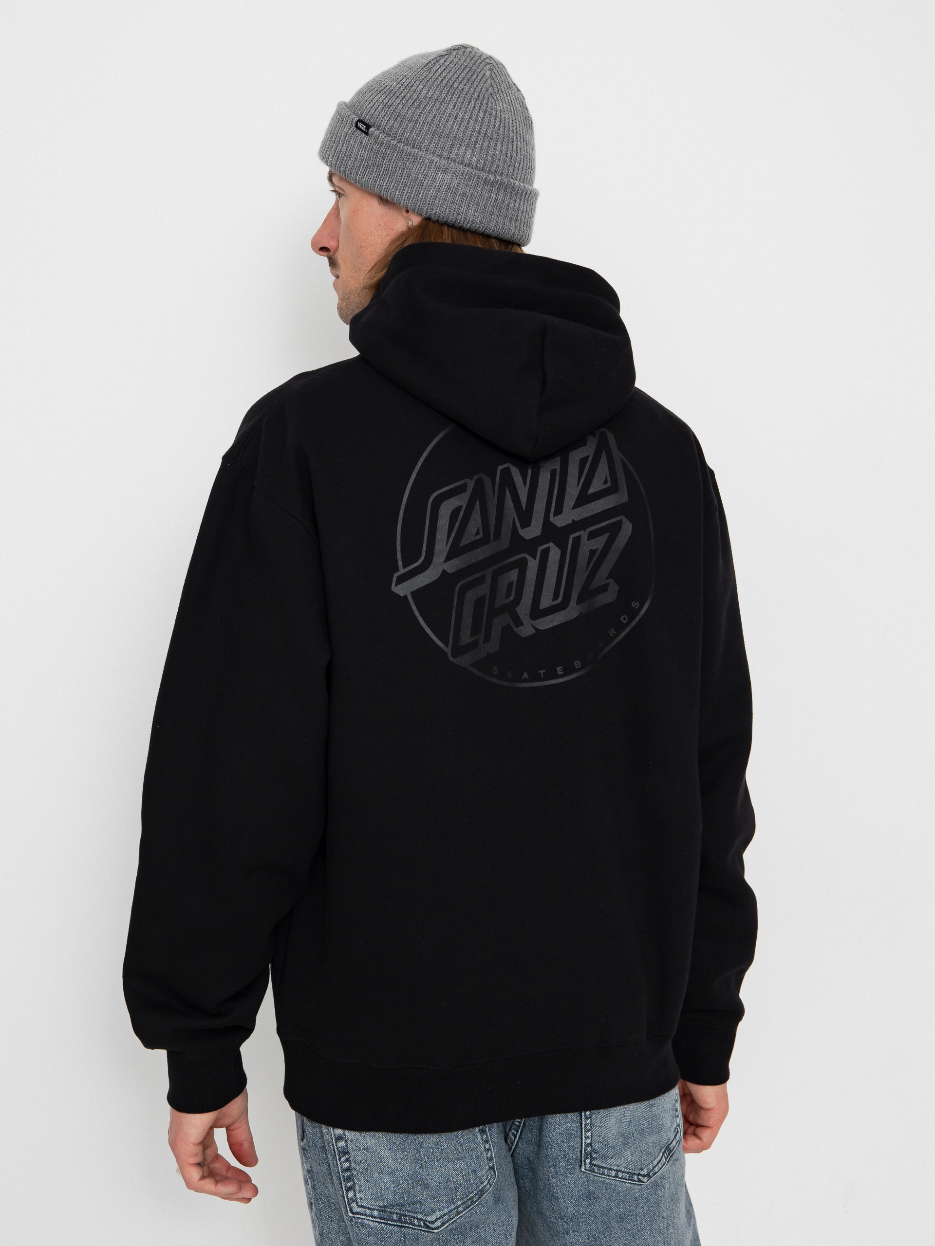 Суитшърт с качулка Santa Cruz Tonal Opus Dot Stripe HD (black)