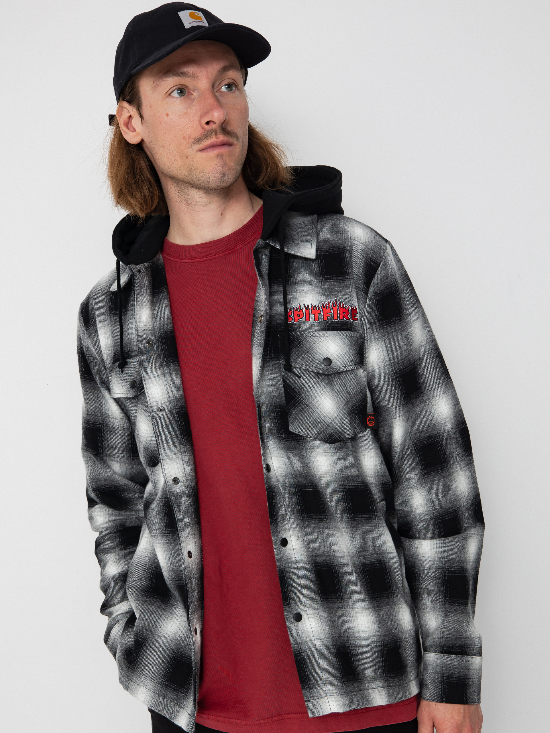 Риза Spitfire Demonseed Hooded Flannel (black/white/multi color embroideries)