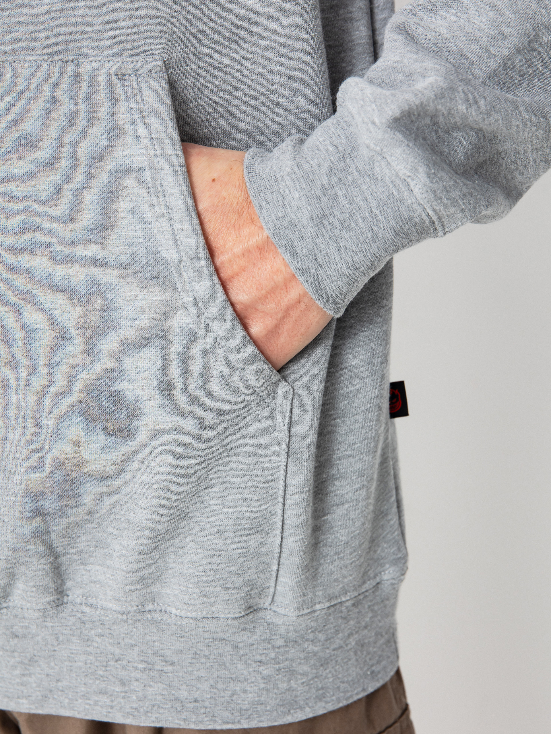 Суитшърт с качулка Spitfire Immortal Fire Emb HD (grey heather)