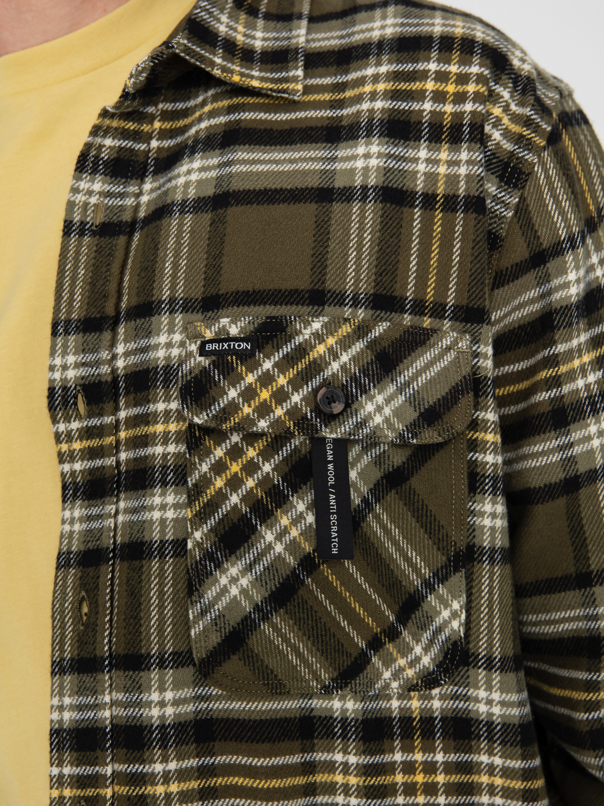 Риза Brixton Bowery Flannel (ivy green/olive surplus/black)