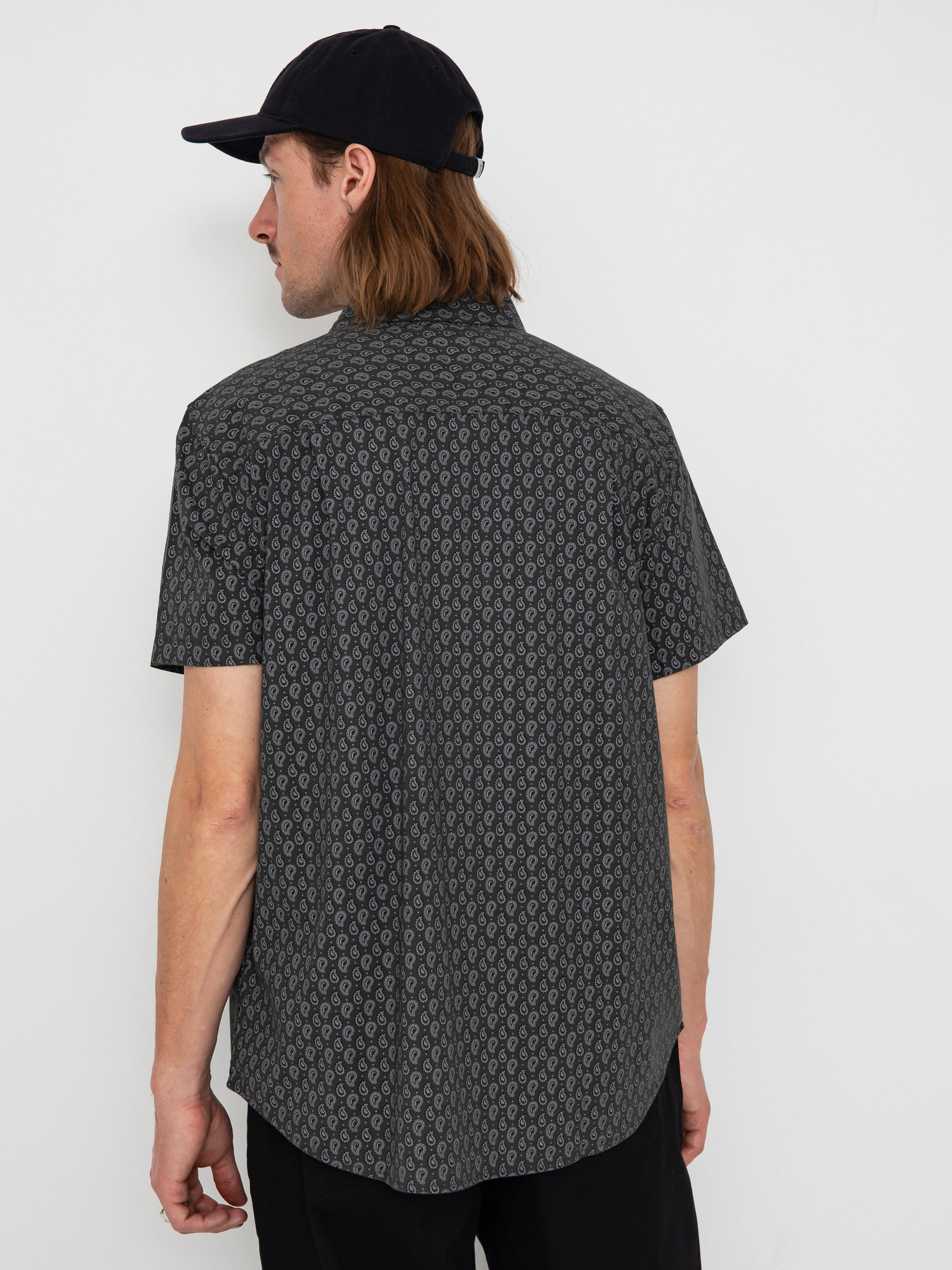 Риза Brixton Charter Print (washed black/paisley)