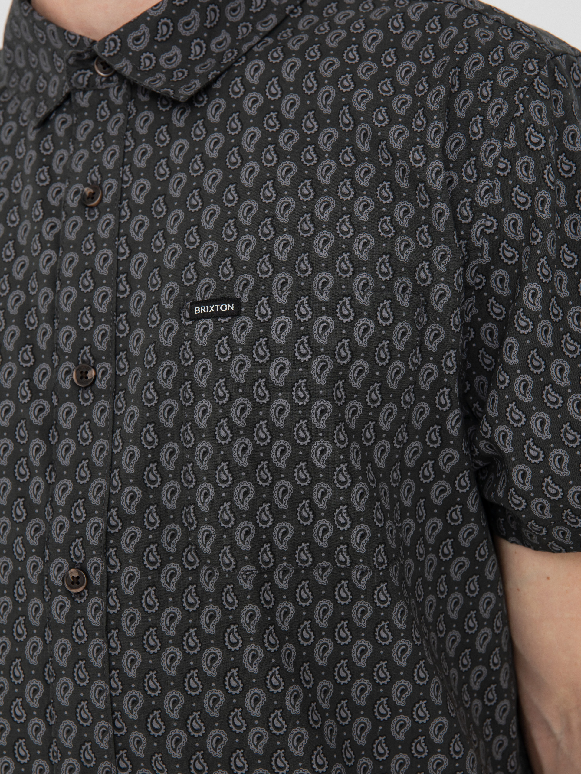 Риза Brixton Charter Print (washed black/paisley)
