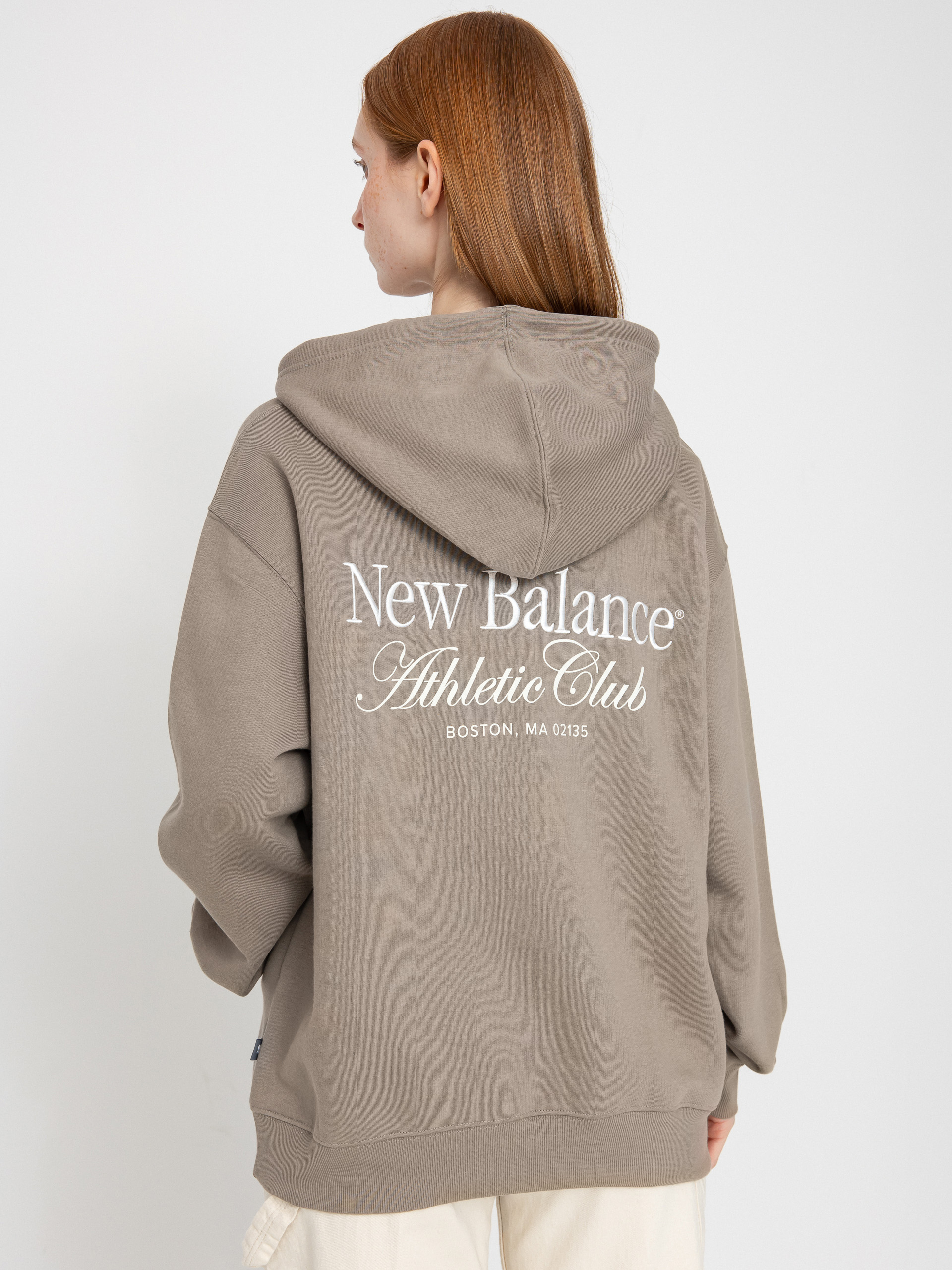 Суитшърт с качулка New Balance Athletics Club HD Wmn (dockside)