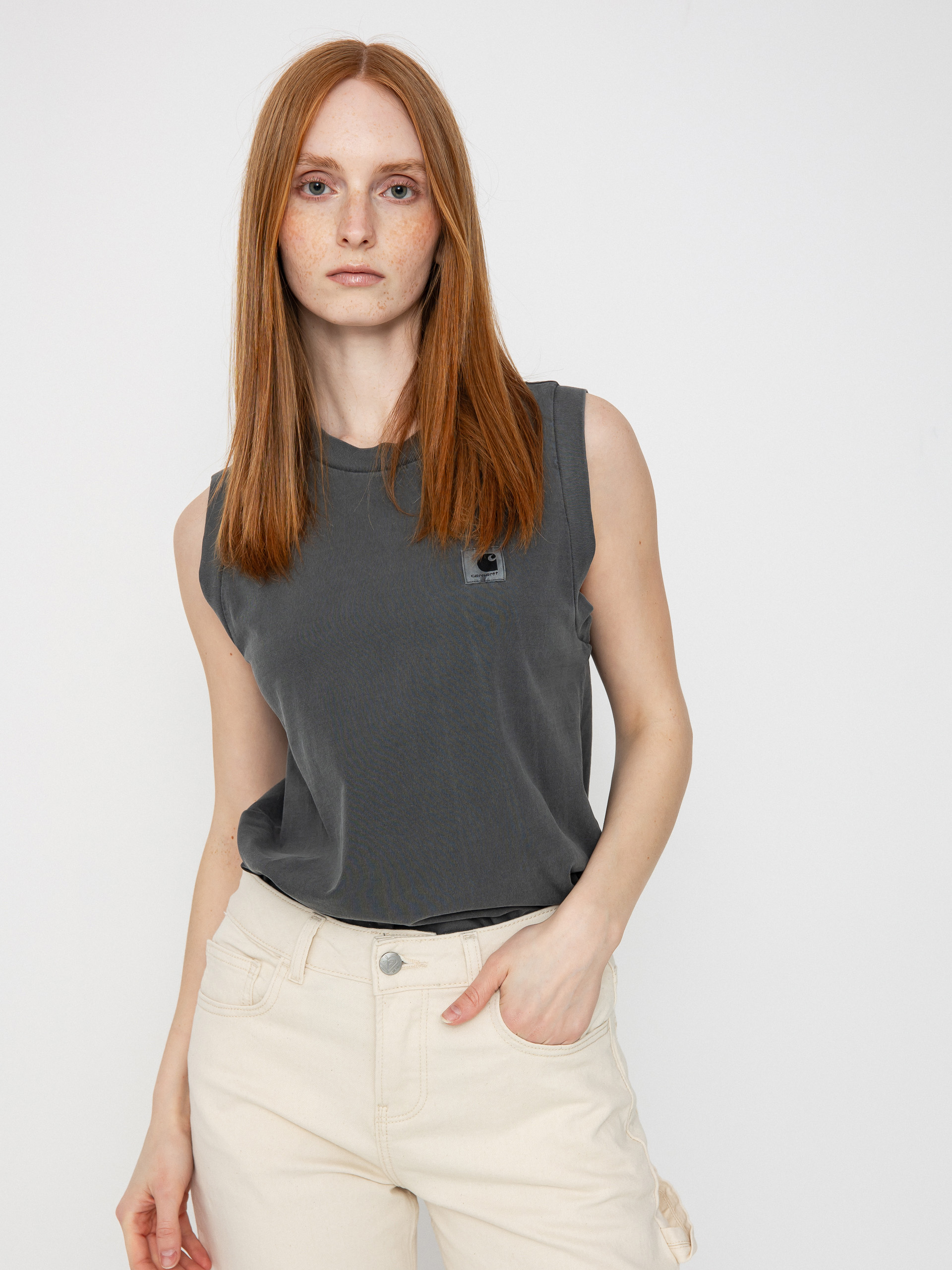 Тениска Carhartt WIP Nelson Wmn (graphite)