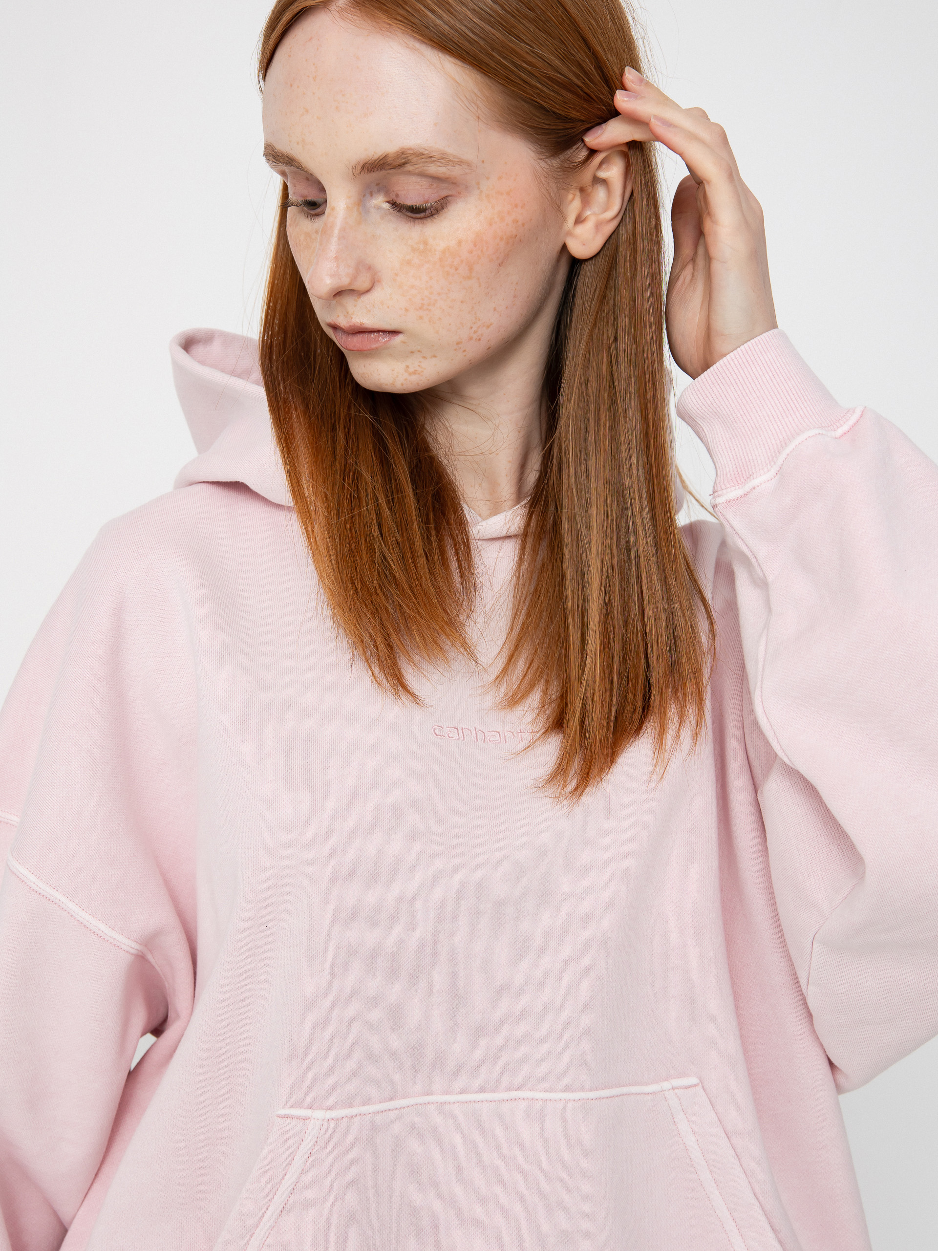 Суитшърт с качулка Carhartt WIP Benton HD Wmn (air pink)