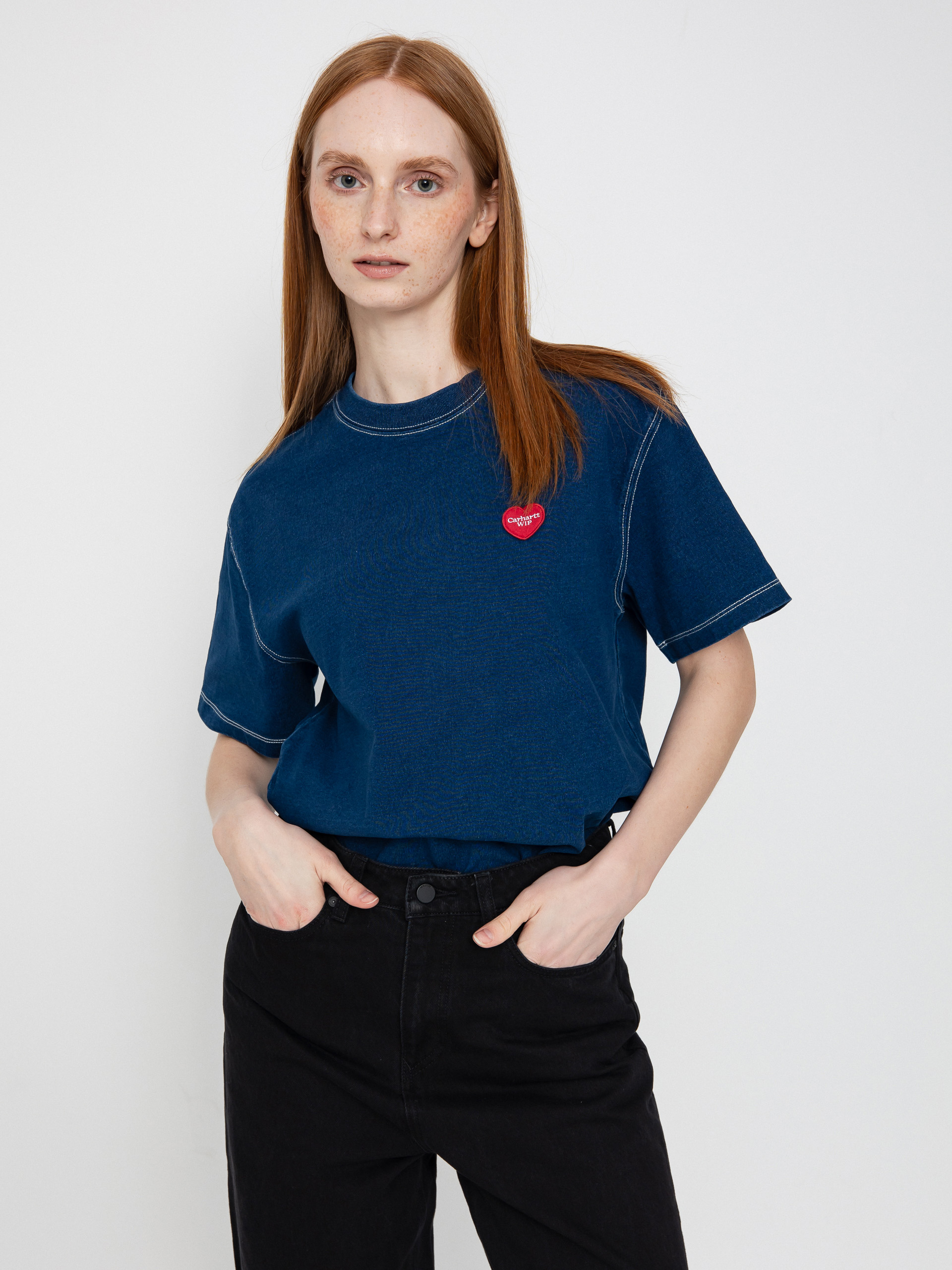 Тениска Carhartt WIP Ingo Wmn (dark blue)
