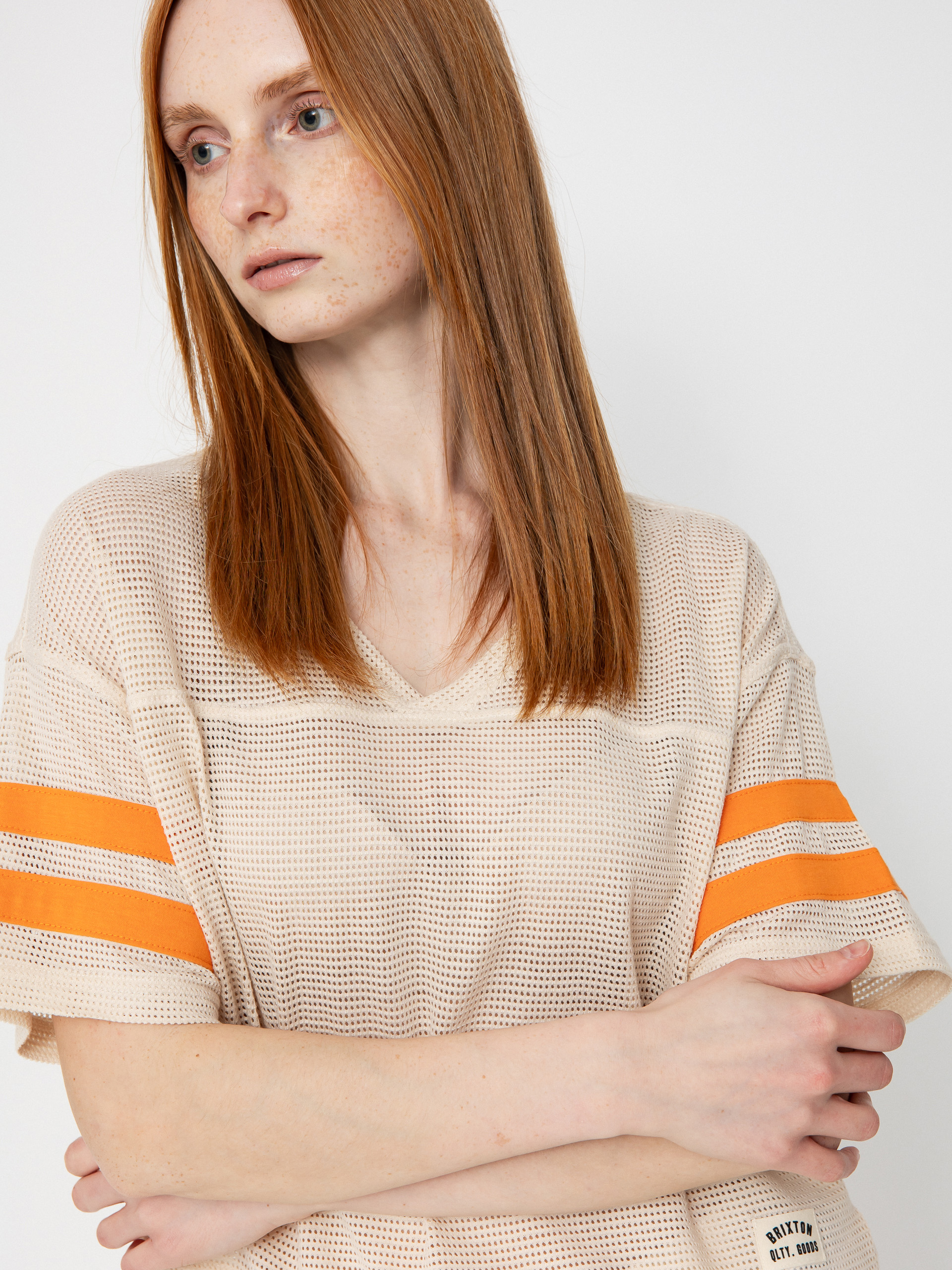 Тениска Brixton Varsity Football Mesh Wmn (whitecap)