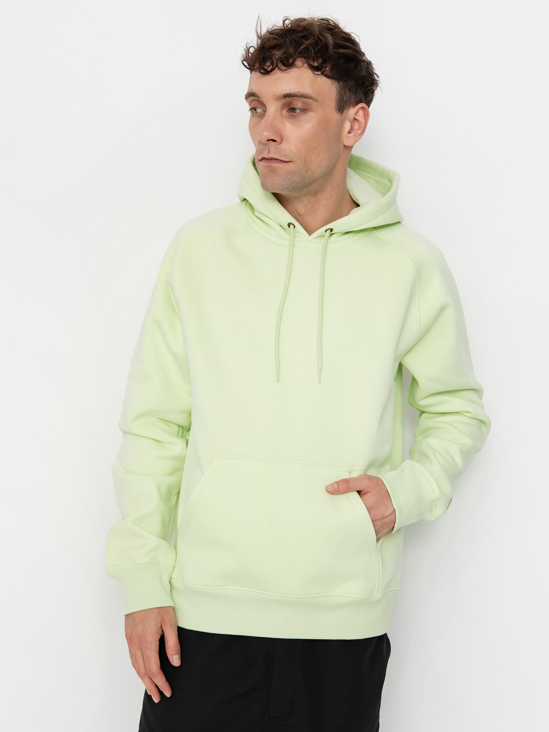 Суитшърт с качулка Carhartt WIP Chase HD (air green/gold)
