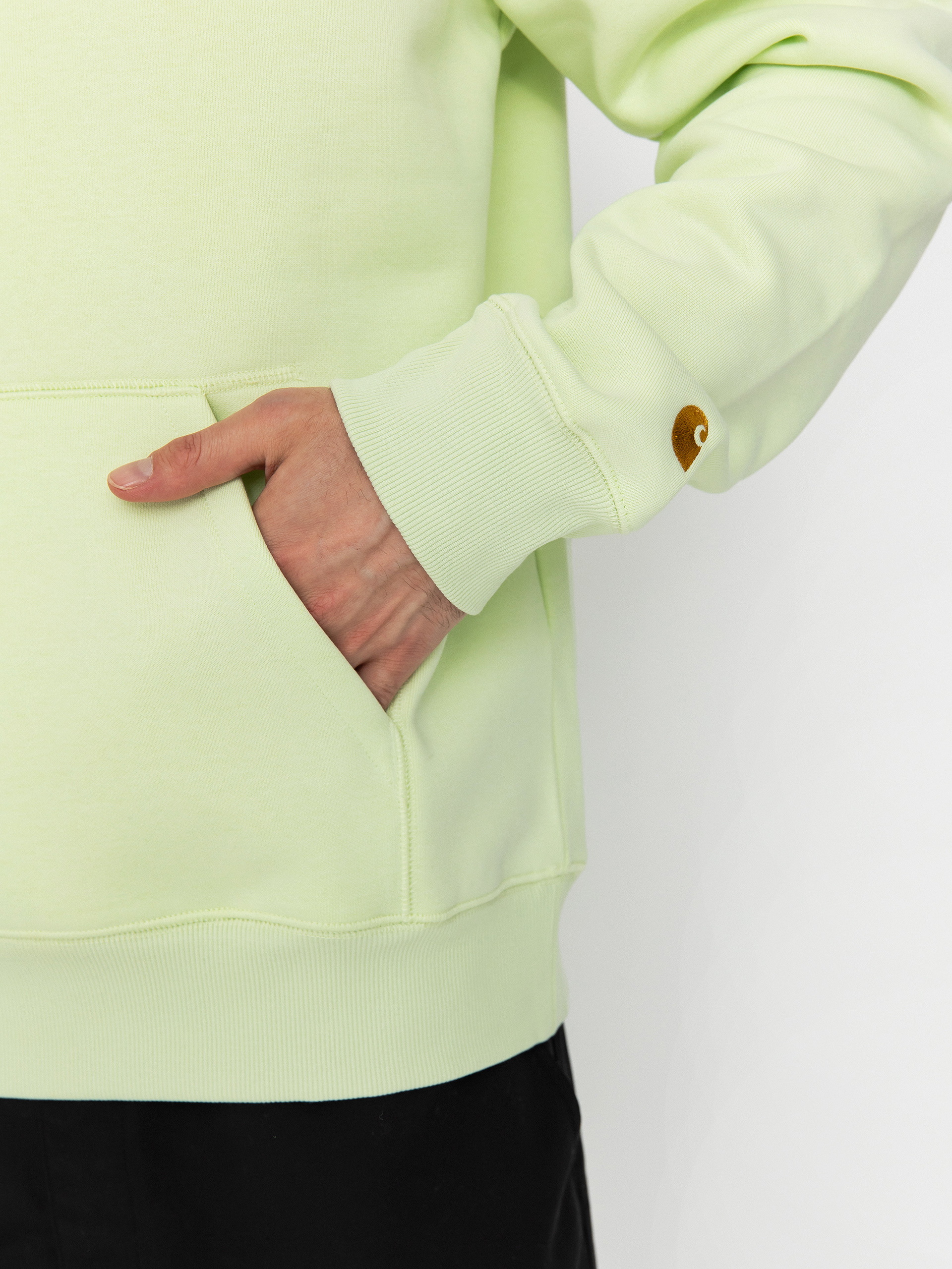 Суитшърт с качулка Carhartt WIP Chase HD (air green/gold)