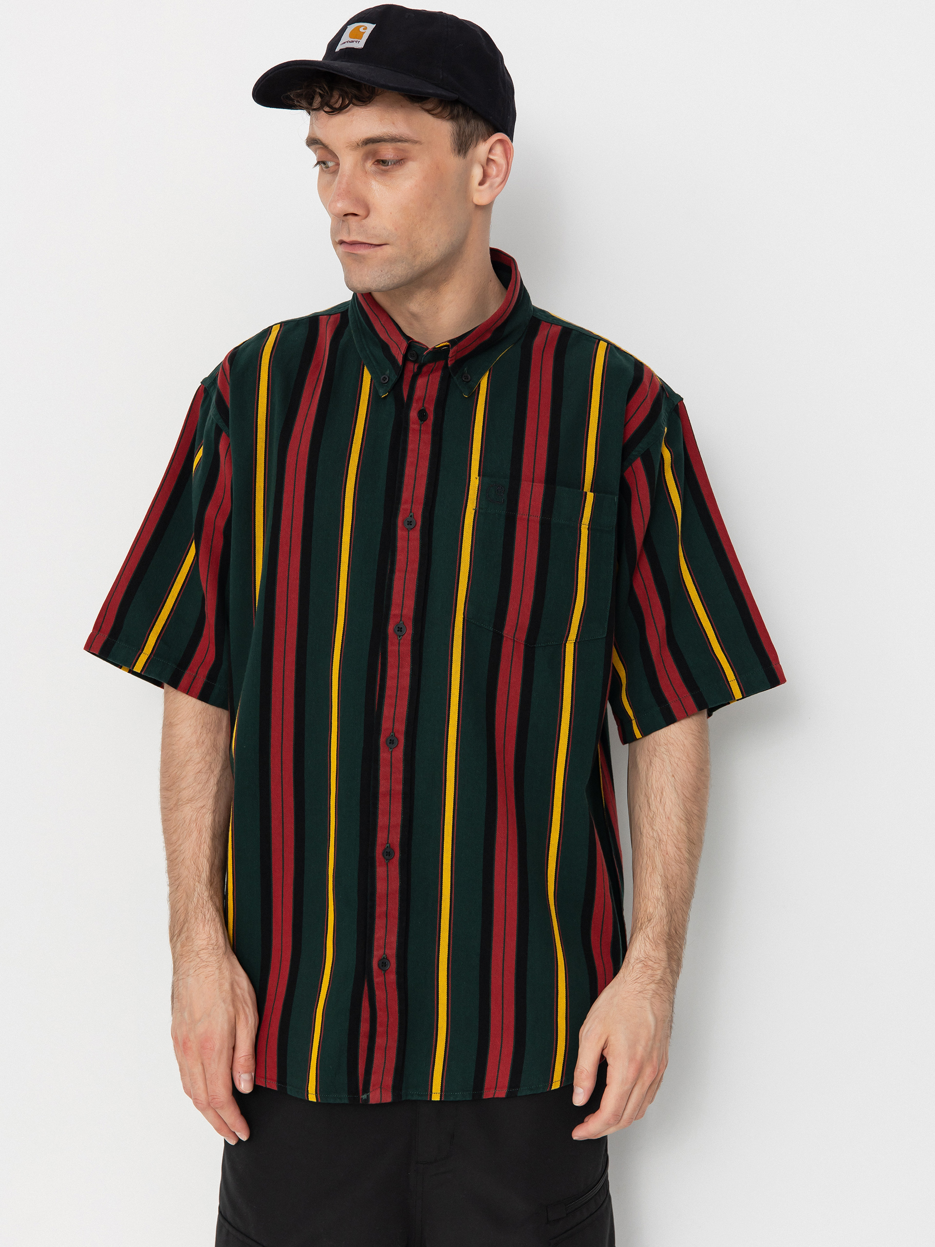 Риза Carhartt WIP Jarrell (jarrell stripe/conifer/black)