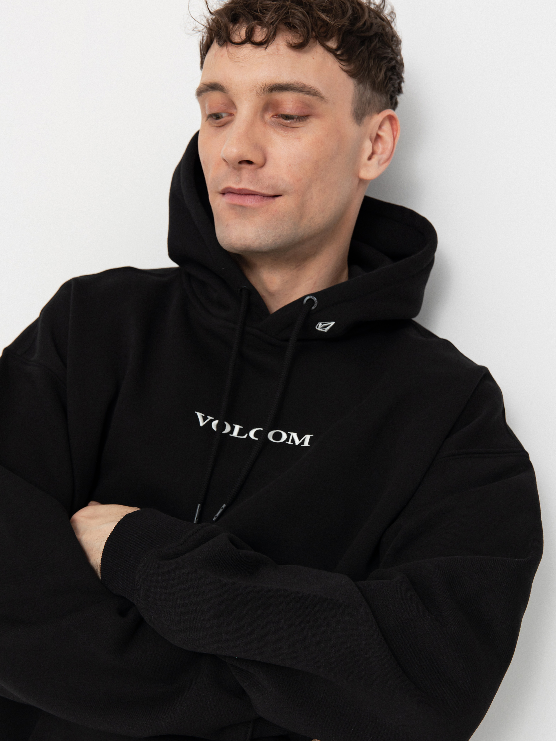 Суитшърт с качулка Volcom Volcom Stone HD (black)