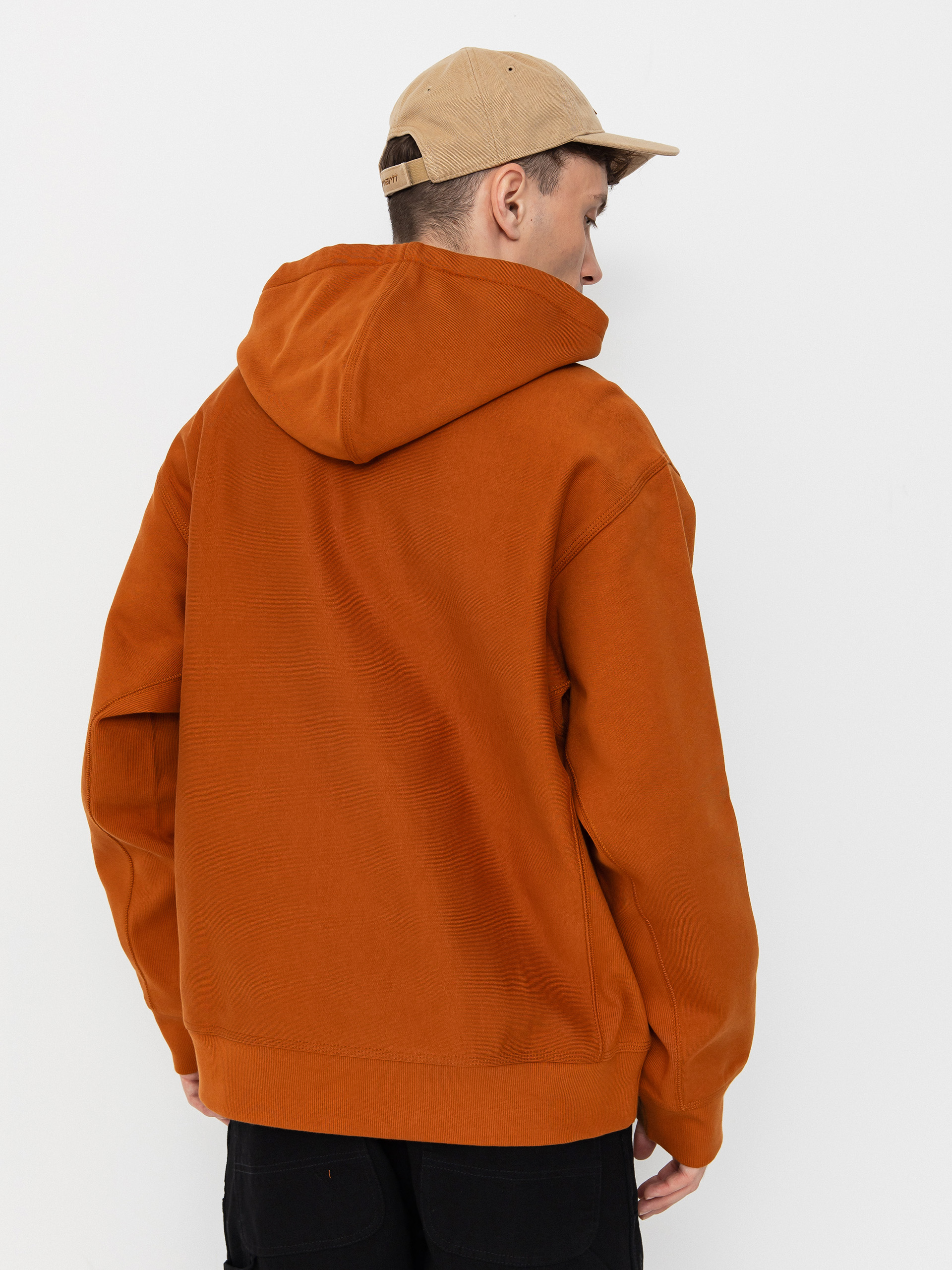 Суитшърт с качулка Carhartt WIP American Script HD (sienna)