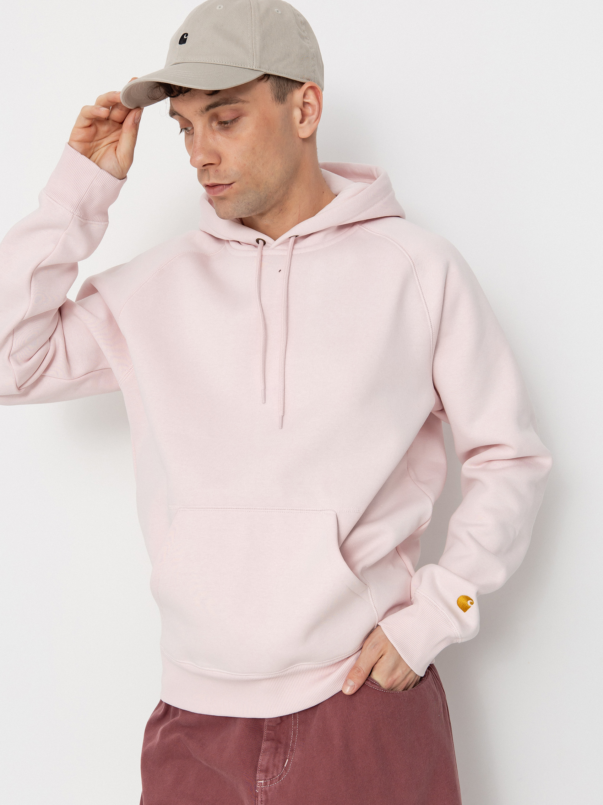 Суитшърт с качулка Carhartt WIP Chase HD (air pink/gold)